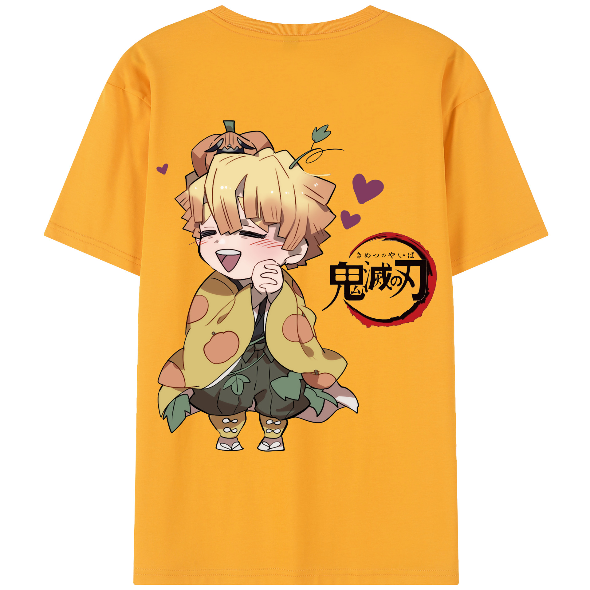 （画像用） 鬼滅の刃（きめつのやいば）我妻 善逸／あがつま ぜんいつ Agatsuma Zenitsu レディース半袖Tシャツ(バックプリント)