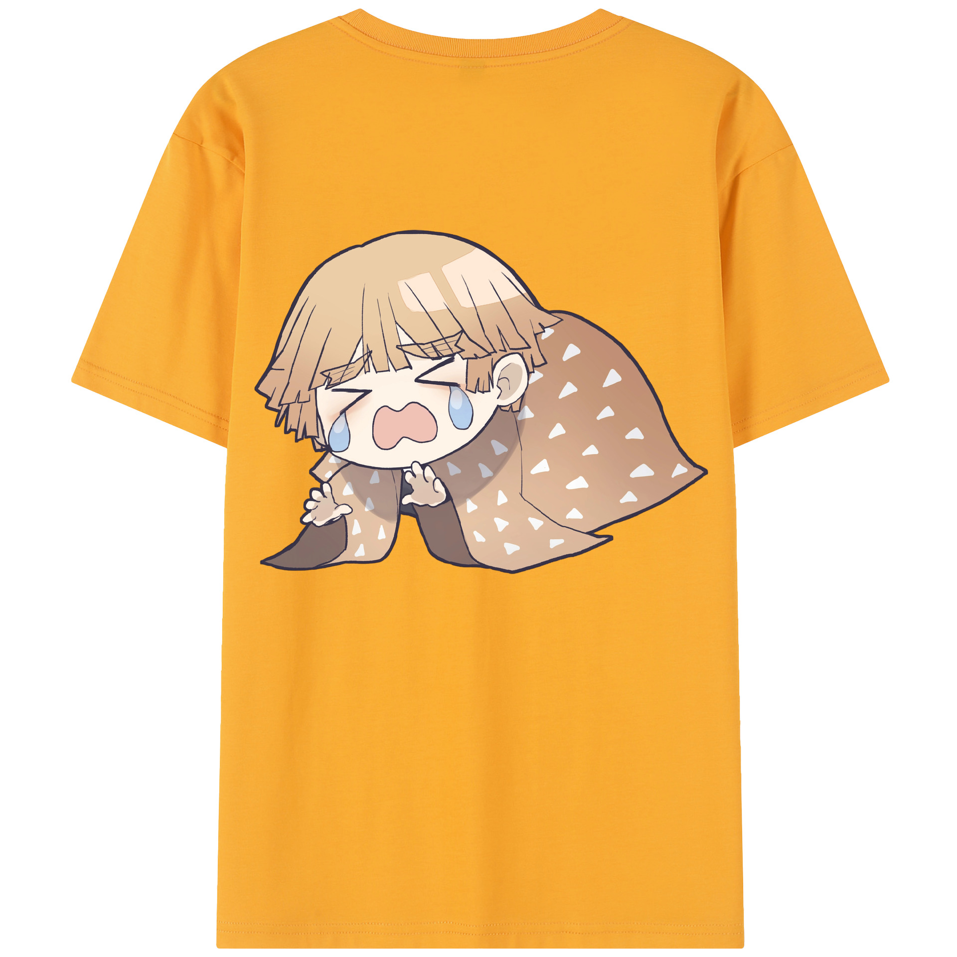 （画像用） 鬼滅の刃（きめつのやいば）我妻 善逸／あがつま ぜんいつ Agatsuma Zenitsu レディース半袖Tシャツ(バックプリント)