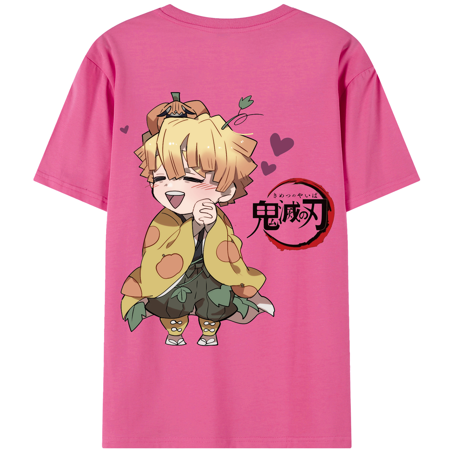 （画像用） 鬼滅の刃（きめつのやいば）我妻 善逸／あがつま ぜんいつ Agatsuma Zenitsu レディース半袖Tシャツ(バックプリント)