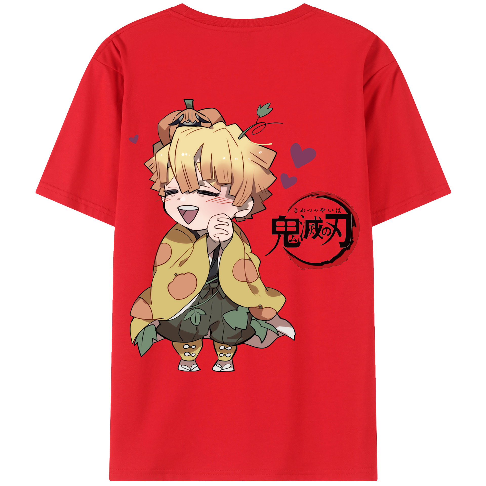 （画像用） 鬼滅の刃（きめつのやいば）我妻 善逸／あがつま ぜんいつ Agatsuma Zenitsu レディース半袖Tシャツ(バックプリント)