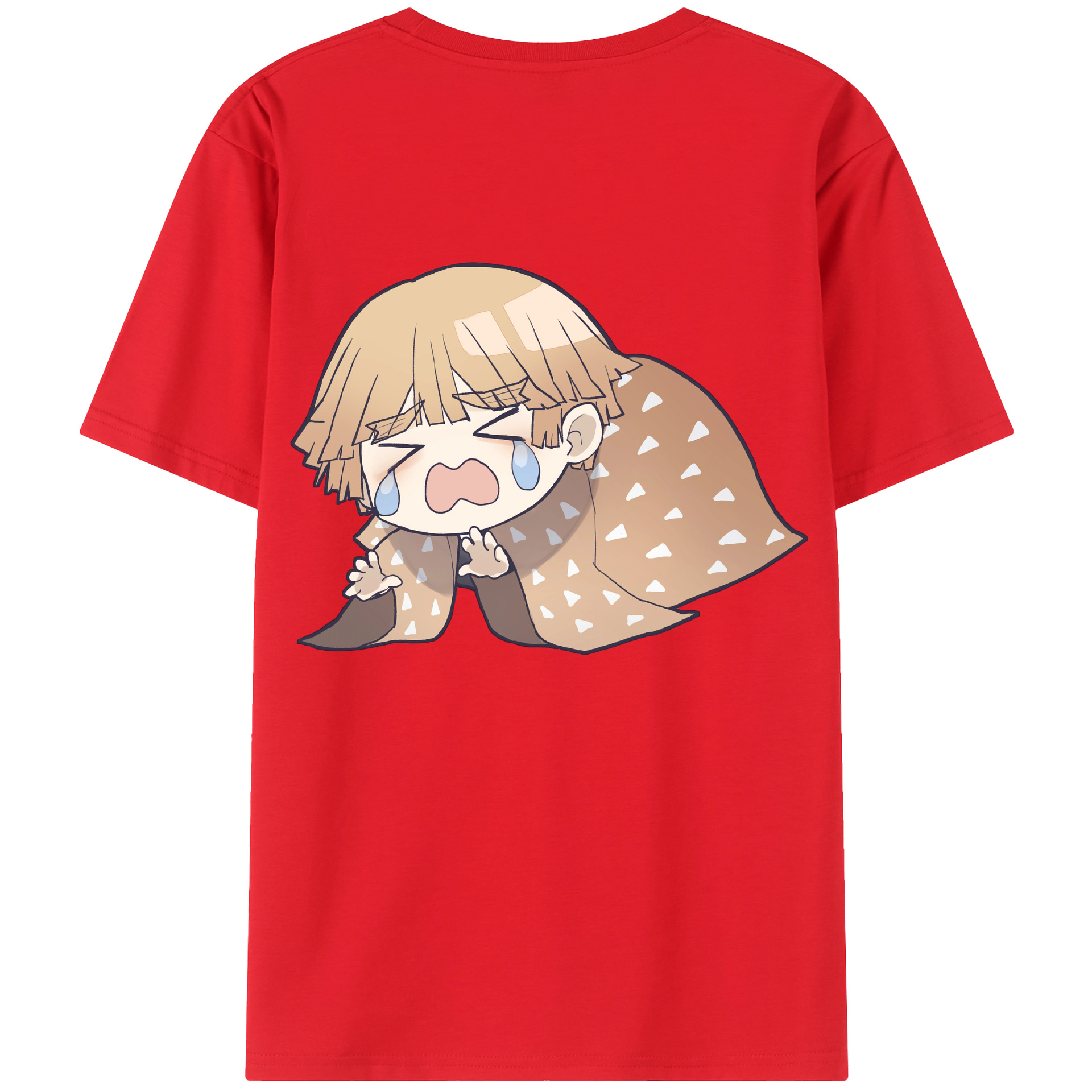 （画像用） 鬼滅の刃（きめつのやいば）我妻 善逸／あがつま ぜんいつ Agatsuma Zenitsu レディース半袖Tシャツ(バックプリント)