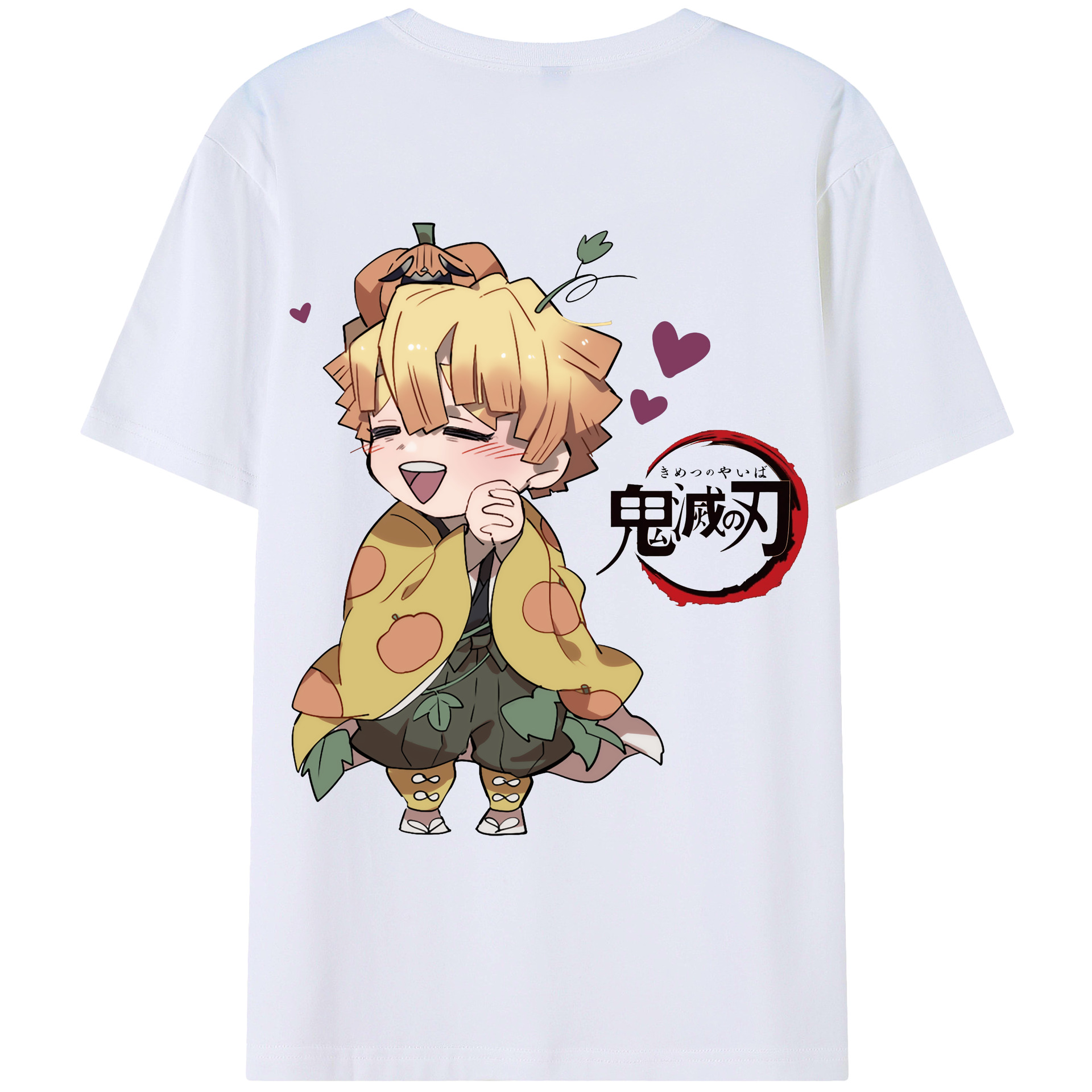 （画像用） 鬼滅の刃（きめつのやいば）我妻 善逸／あがつま ぜんいつ Agatsuma Zenitsu レディース半袖Tシャツ(バックプリント)