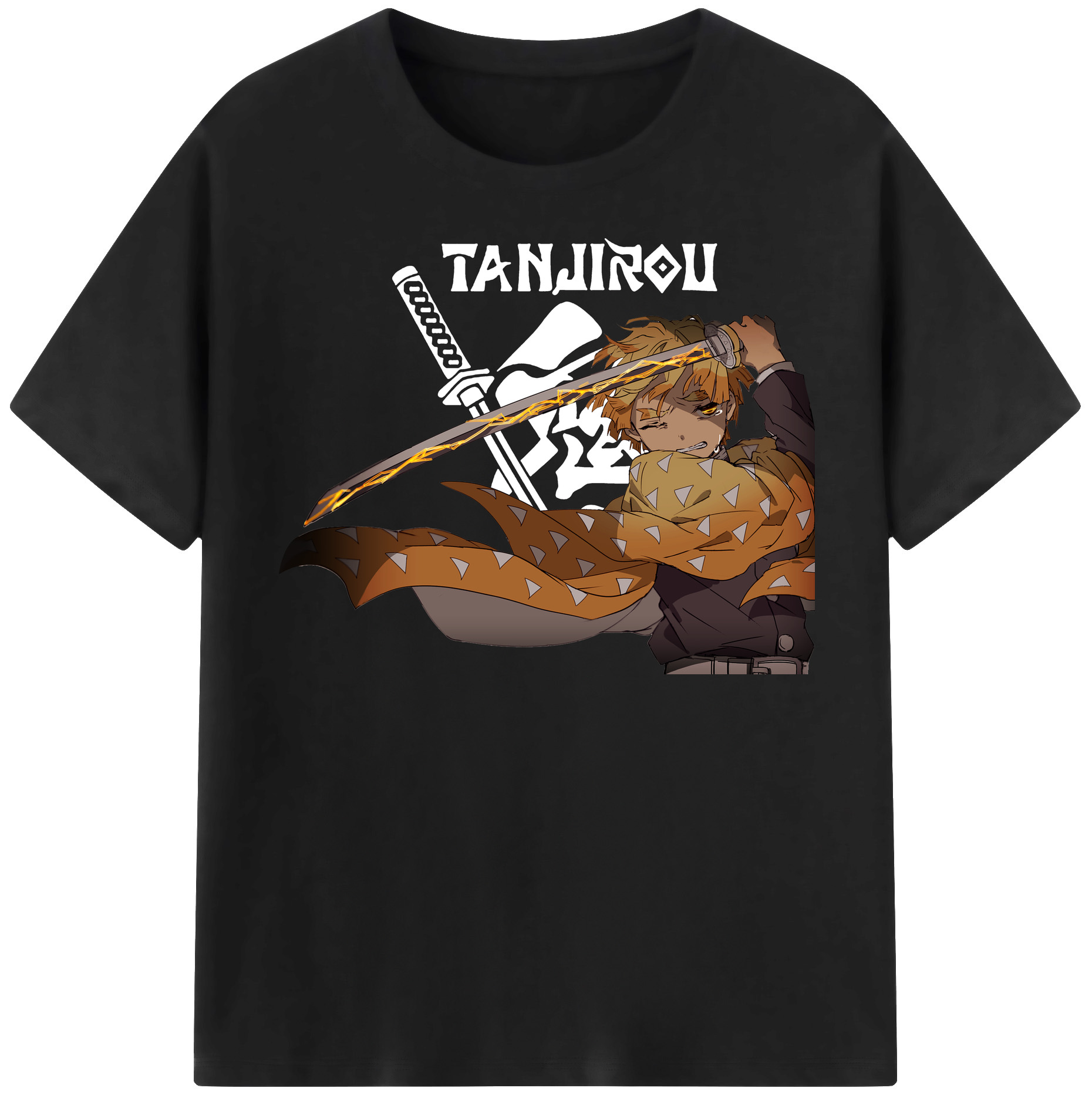 （画像用） 鬼滅の刃（きめつのやいば）我妻 善逸／あがつま ぜんいつ Agatsuma Zenitsu レディースカジュアルプリントTシャツ（綿100％）