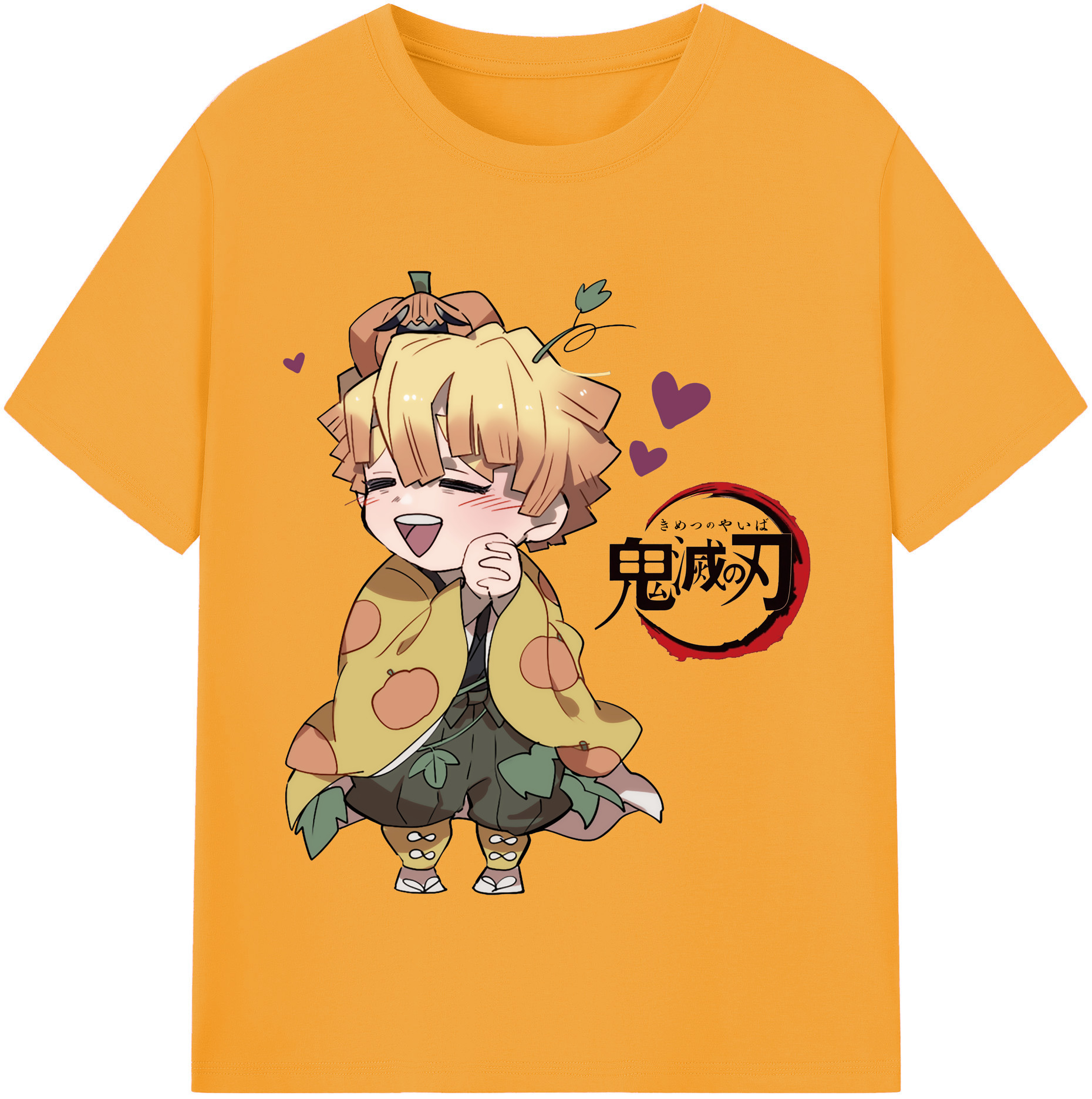 （画像用） 鬼滅の刃（きめつのやいば）我妻 善逸／あがつま ぜんいつ Agatsuma Zenitsu レディースカジュアルプリントTシャツ（綿100％）