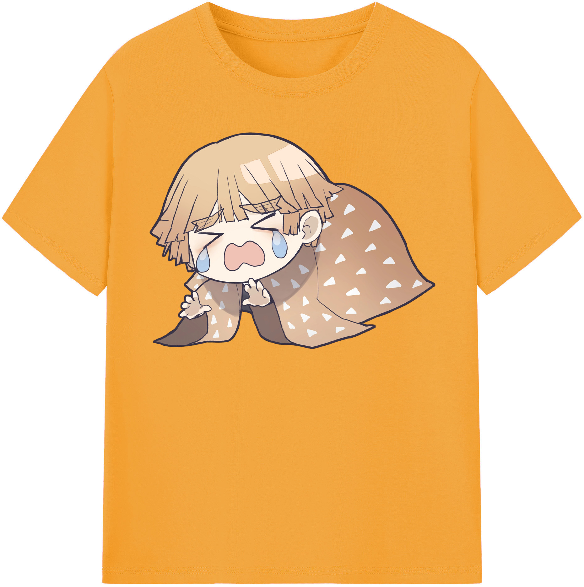（画像用） 鬼滅の刃（きめつのやいば）我妻 善逸／あがつま ぜんいつ Agatsuma Zenitsu レディースカジュアルプリントTシャツ（綿100％）