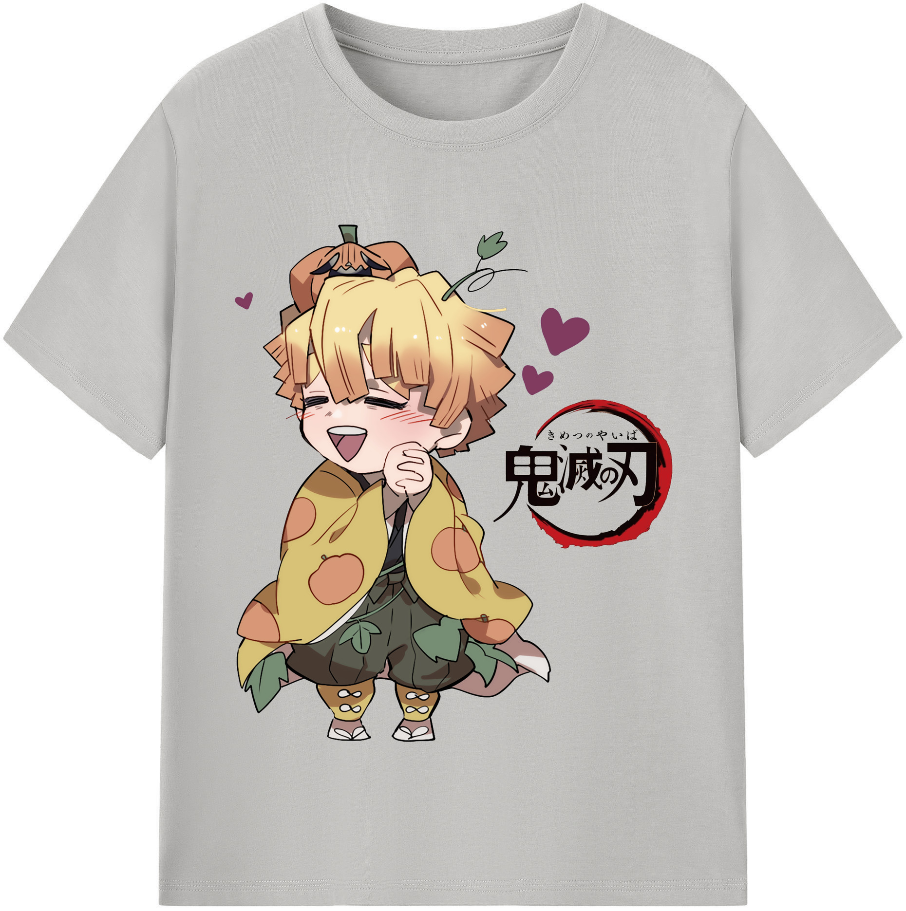 （画像用） 鬼滅の刃（きめつのやいば）我妻 善逸／あがつま ぜんいつ Agatsuma Zenitsu レディースカジュアルプリントTシャツ（綿100％）