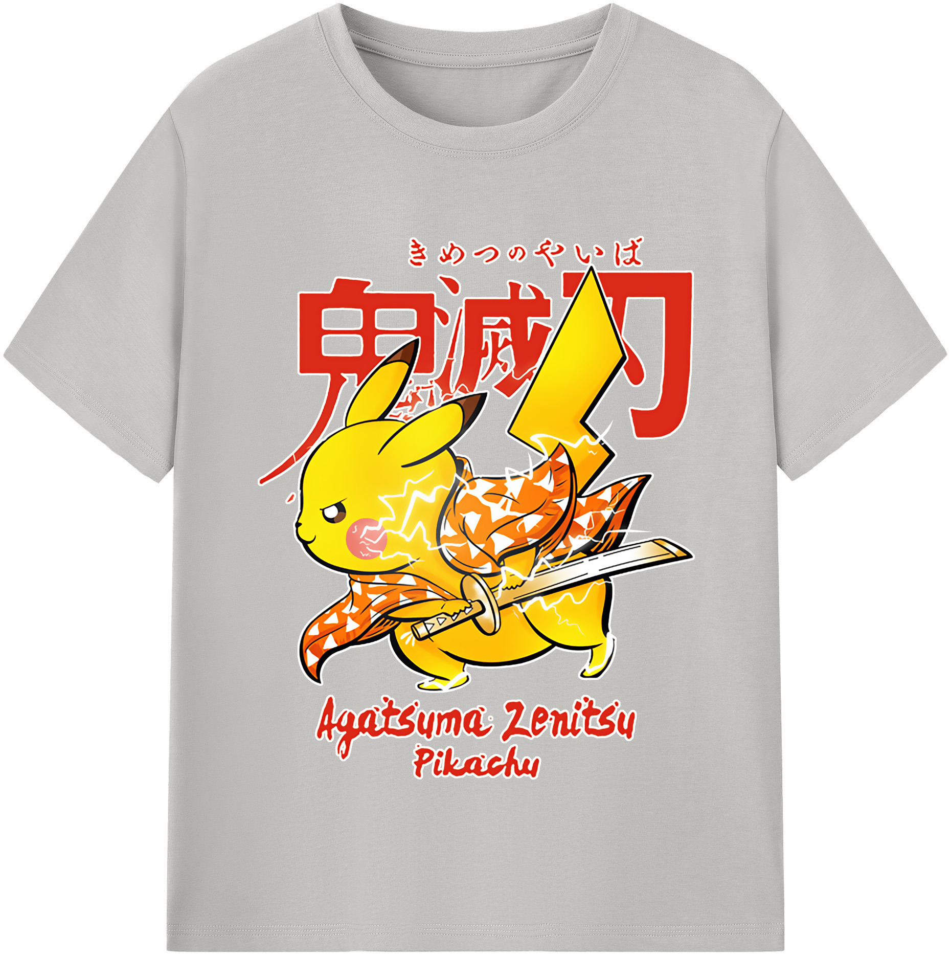 （画像用） 鬼滅の刃（きめつのやいば）我妻 善逸／あがつま ぜんいつ Agatsuma Zenitsu レディースカジュアルプリントTシャツ（綿100％）