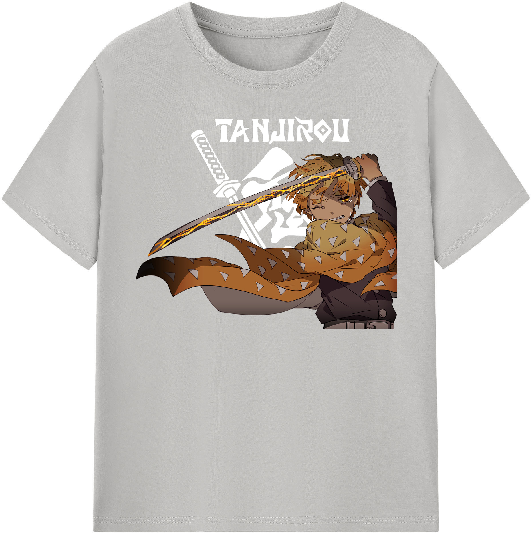（画像用） 鬼滅の刃（きめつのやいば）我妻 善逸／あがつま ぜんいつ Agatsuma Zenitsu レディースカジュアルプリントTシャツ（綿100％）