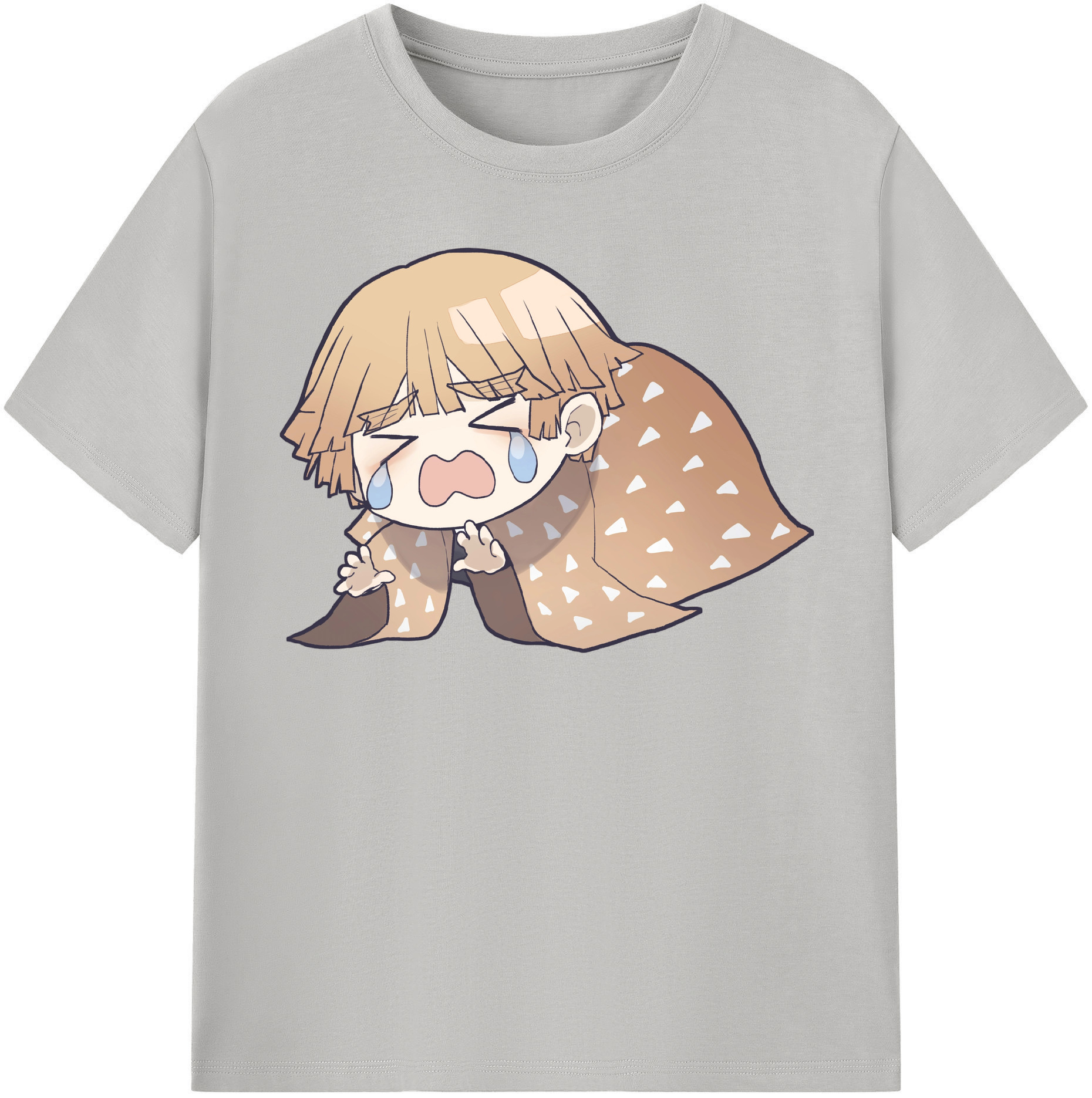 （画像用） 鬼滅の刃（きめつのやいば）我妻 善逸／あがつま ぜんいつ Agatsuma Zenitsu レディースカジュアルプリントTシャツ（綿100％）