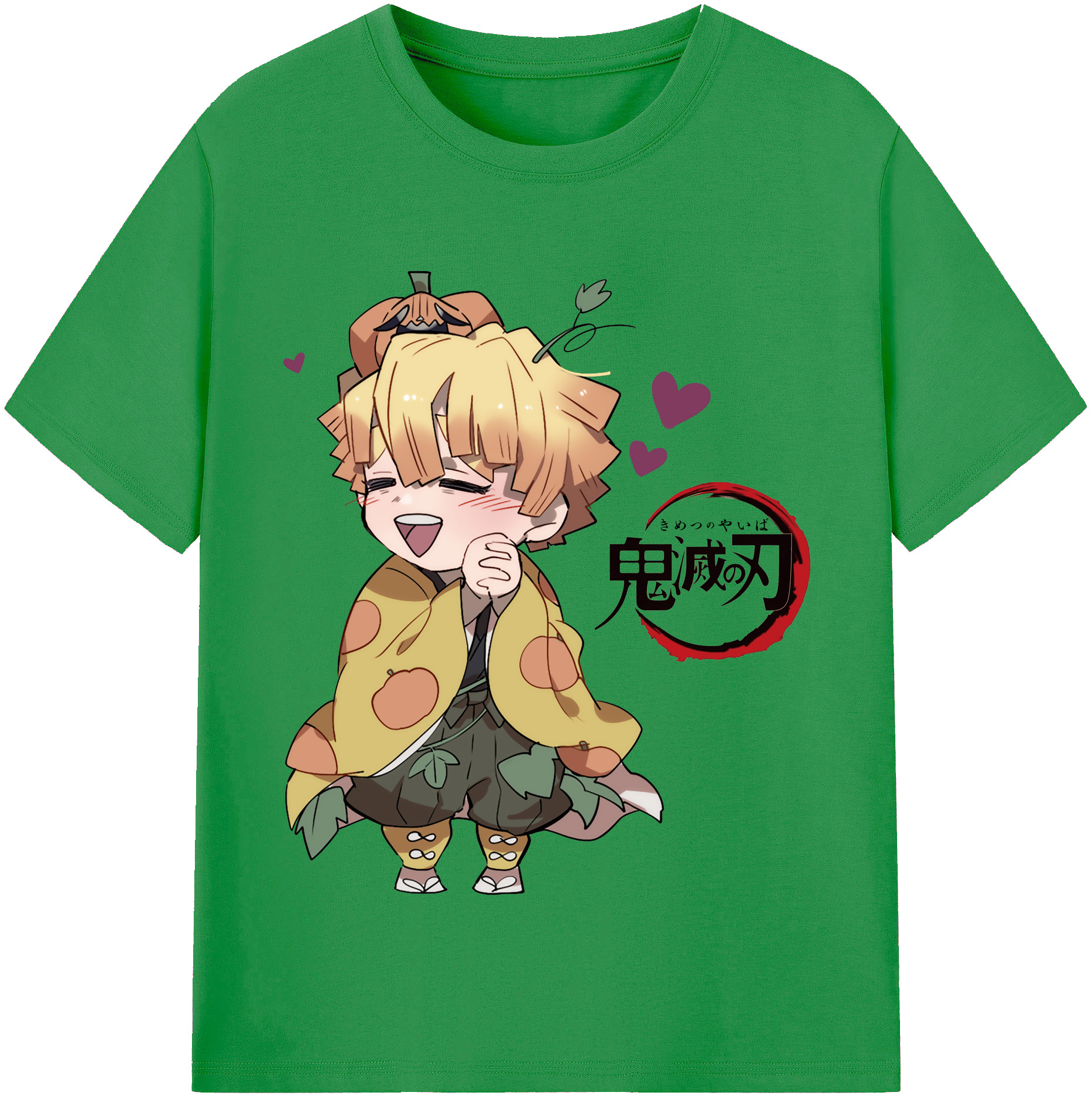 （画像用） 鬼滅の刃（きめつのやいば）我妻 善逸／あがつま ぜんいつ Agatsuma Zenitsu レディースカジュアルプリントTシャツ（綿100％）