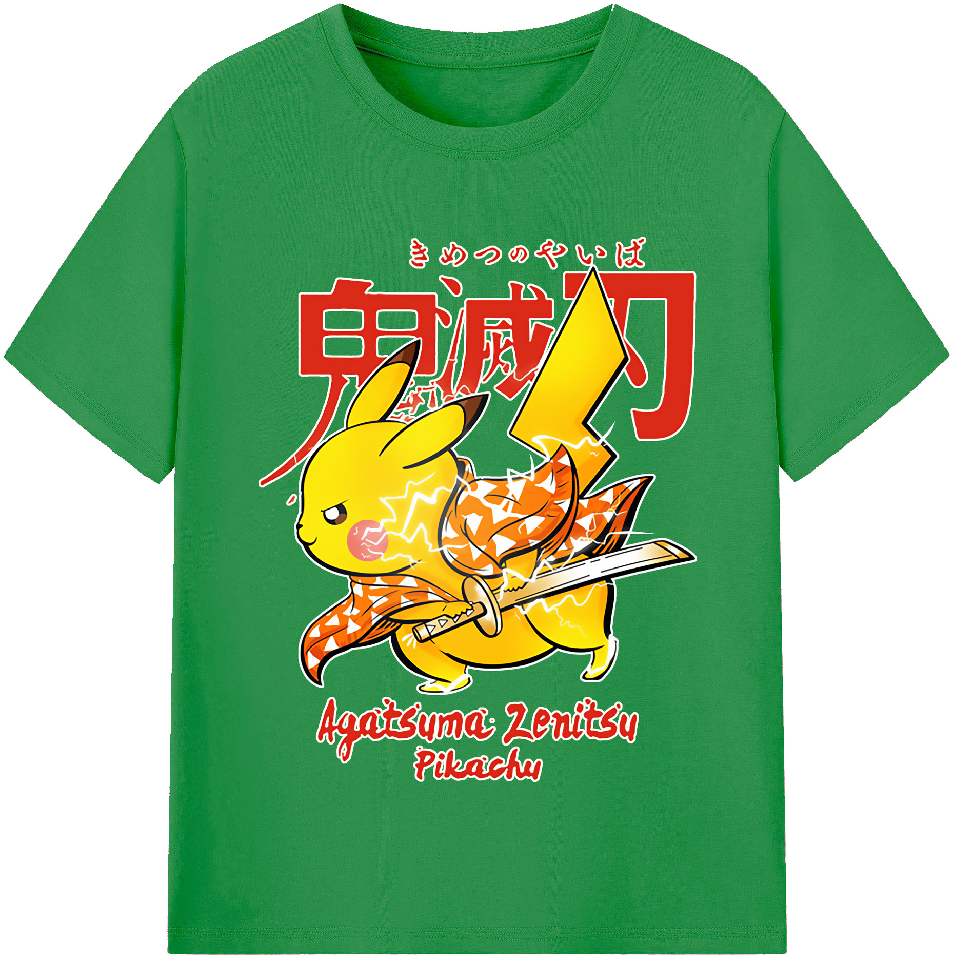 （画像用） 鬼滅の刃（きめつのやいば）我妻 善逸／あがつま ぜんいつ Agatsuma Zenitsu レディースカジュアルプリントTシャツ（綿100％）
