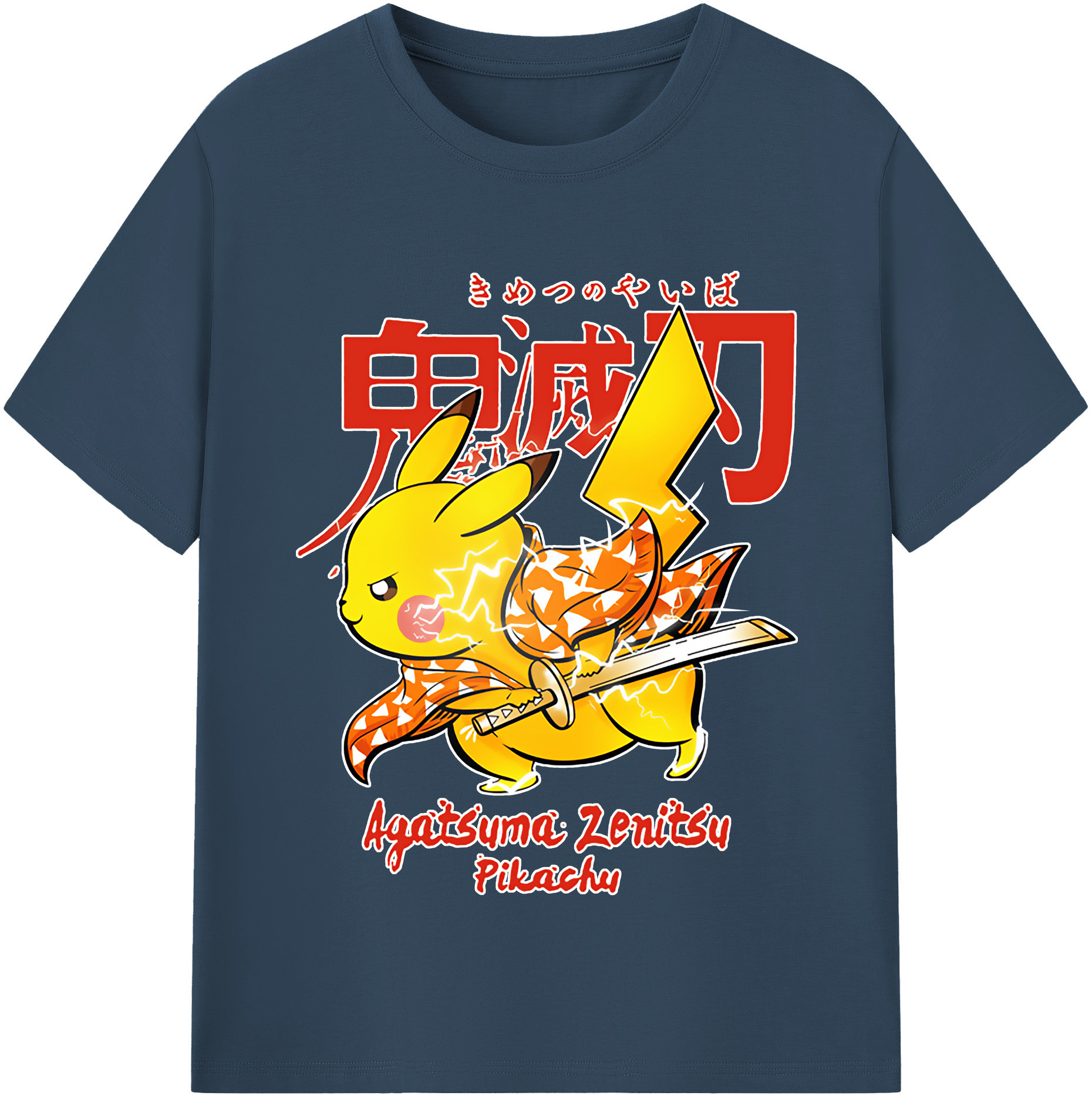 （画像用） 鬼滅の刃（きめつのやいば）我妻 善逸／あがつま ぜんいつ Agatsuma Zenitsu レディースカジュアルプリントTシャツ（綿100％）