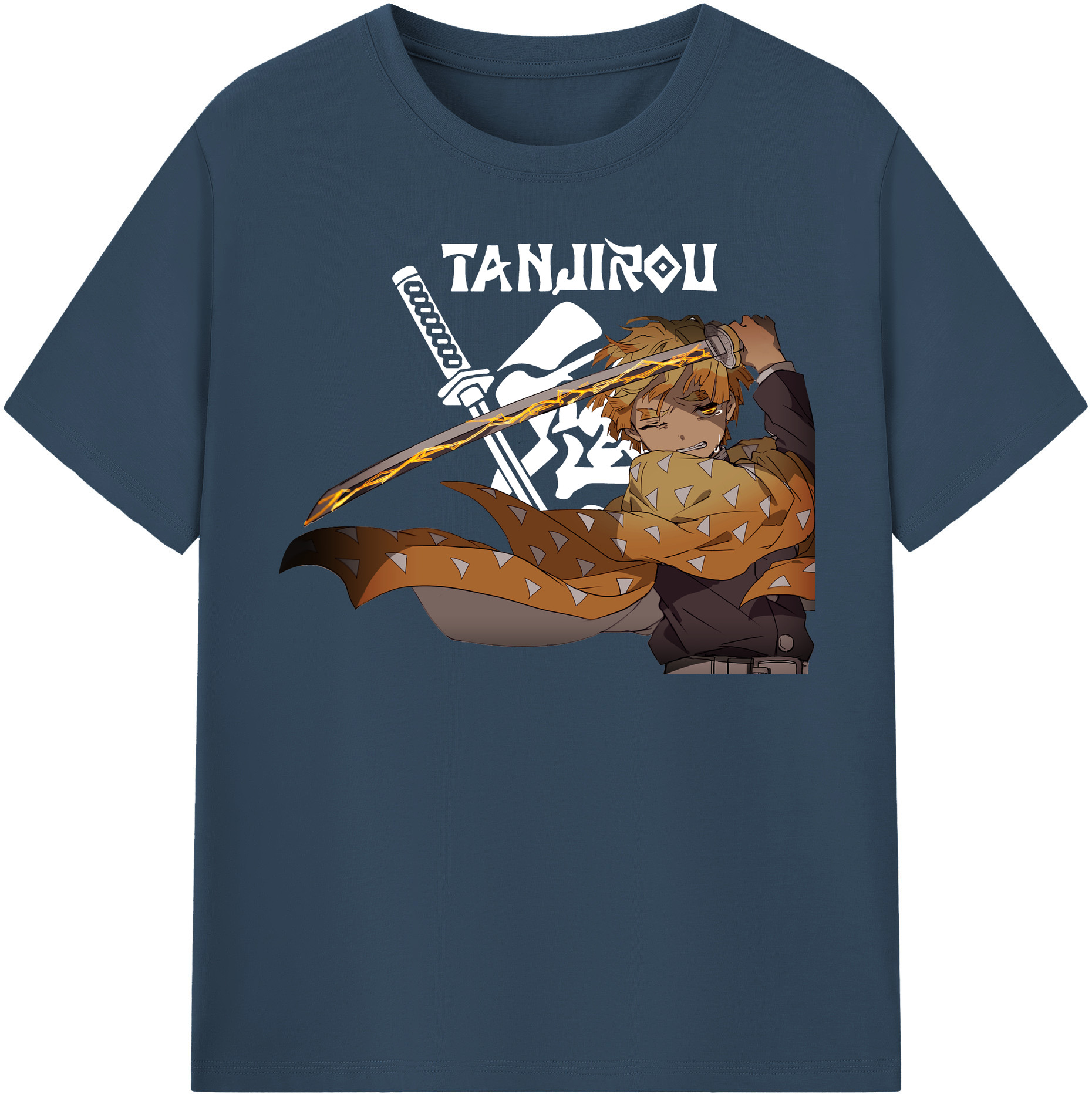 （画像用） 鬼滅の刃（きめつのやいば）我妻 善逸／あがつま ぜんいつ Agatsuma Zenitsu レディースカジュアルプリントTシャツ（綿100％）