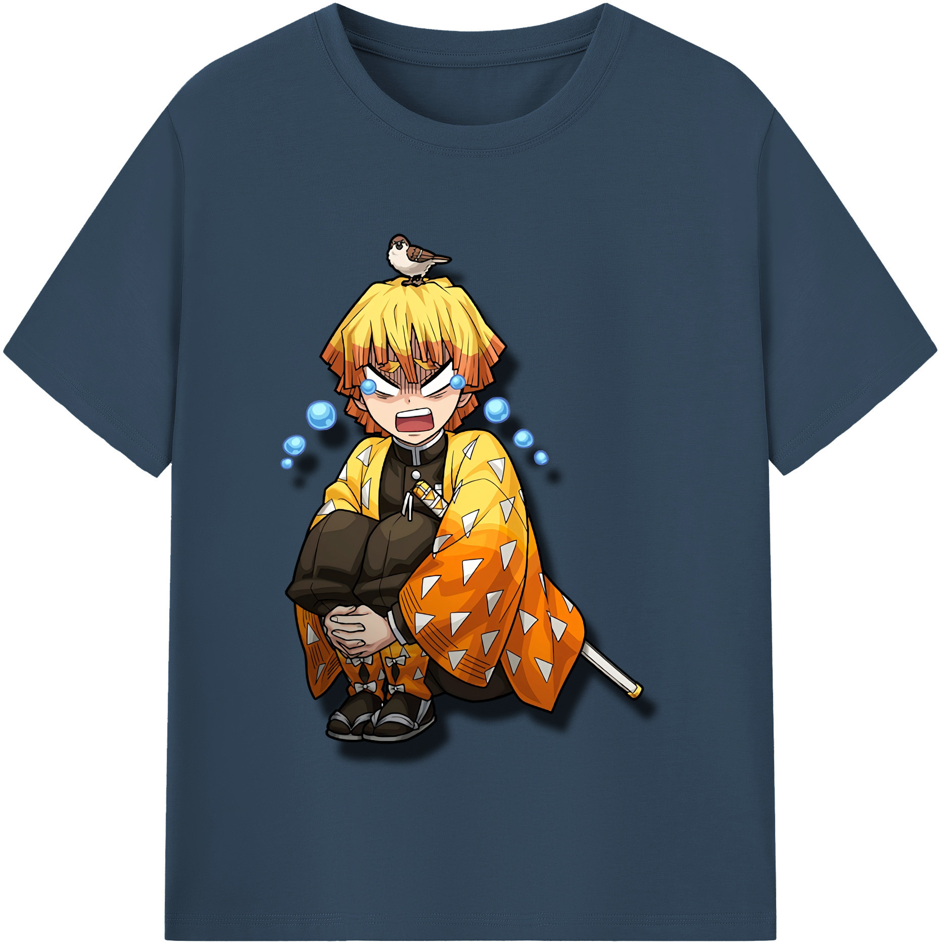 （画像用） 鬼滅の刃（きめつのやいば）我妻 善逸／あがつま ぜんいつ Agatsuma Zenitsu レディースカジュアルプリントTシャツ（綿100％）