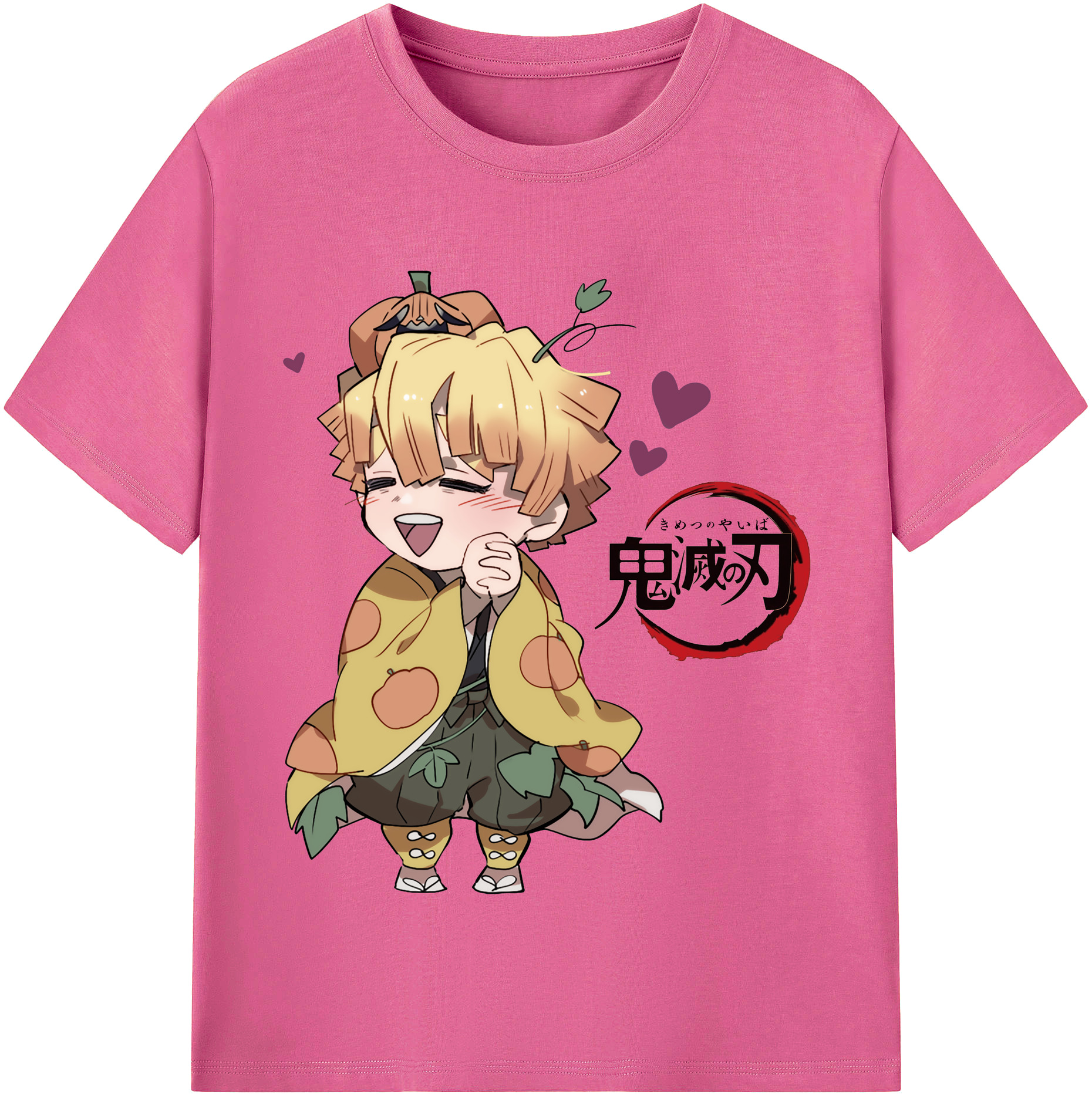 （画像用） 鬼滅の刃（きめつのやいば）我妻 善逸／あがつま ぜんいつ Agatsuma Zenitsu レディースカジュアルプリントTシャツ（綿100％）