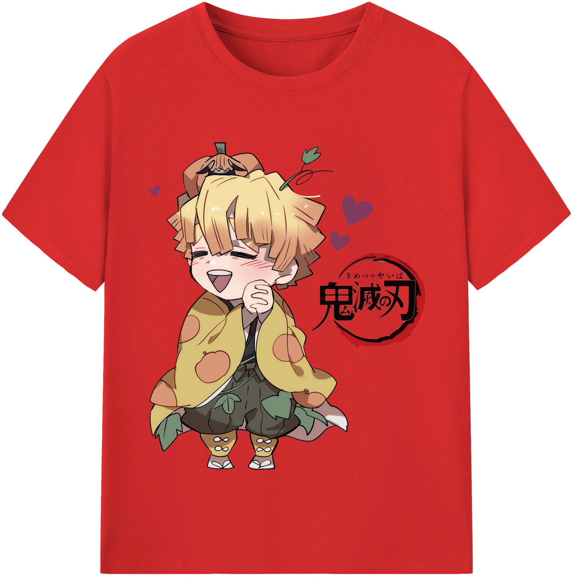 （画像用） 鬼滅の刃（きめつのやいば）我妻 善逸／あがつま ぜんいつ Agatsuma Zenitsu レディースカジュアルプリントTシャツ（綿100％）