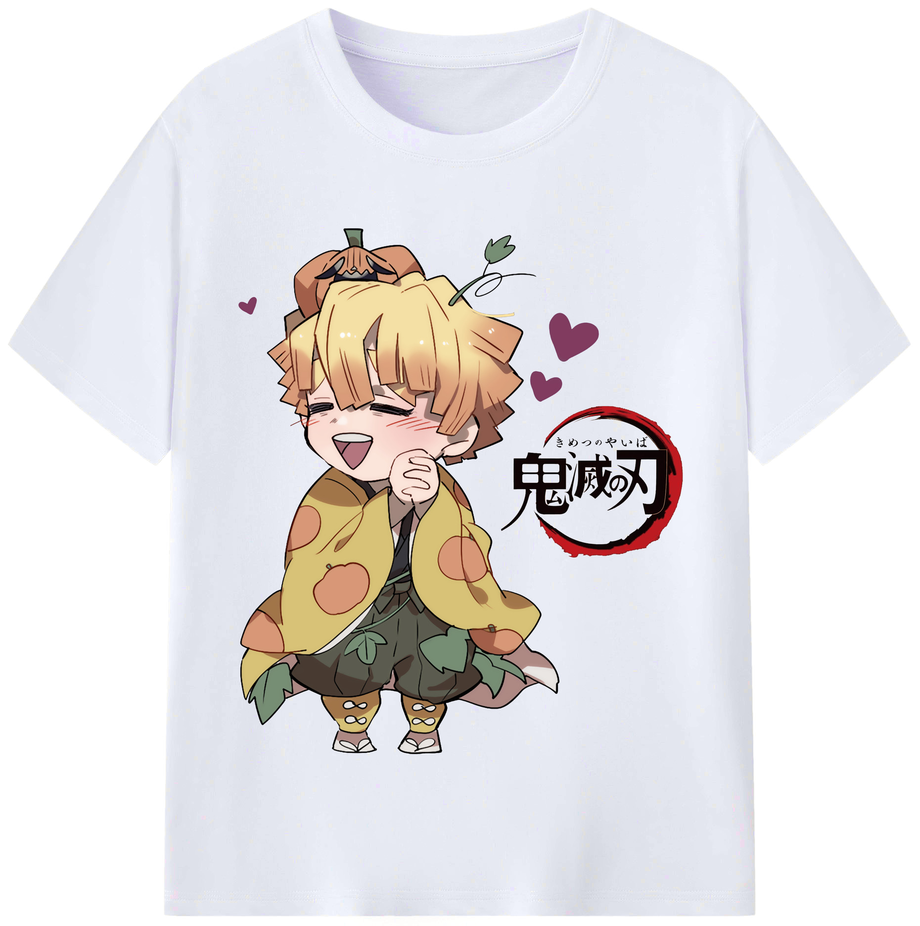（画像用） 鬼滅の刃（きめつのやいば）我妻 善逸／あがつま ぜんいつ Agatsuma Zenitsu レディースカジュアルプリントTシャツ（綿100％）