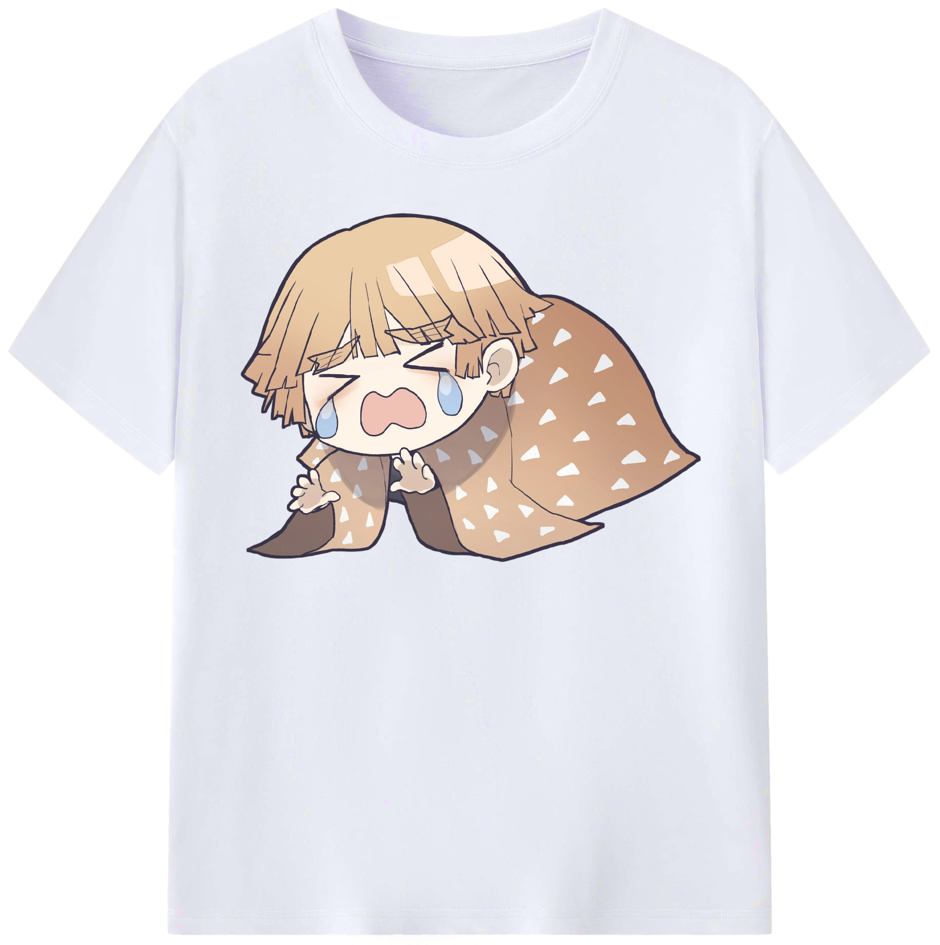 （画像用） 鬼滅の刃（きめつのやいば）我妻 善逸／あがつま ぜんいつ Agatsuma Zenitsu レディースカジュアルプリントTシャツ（綿100％）