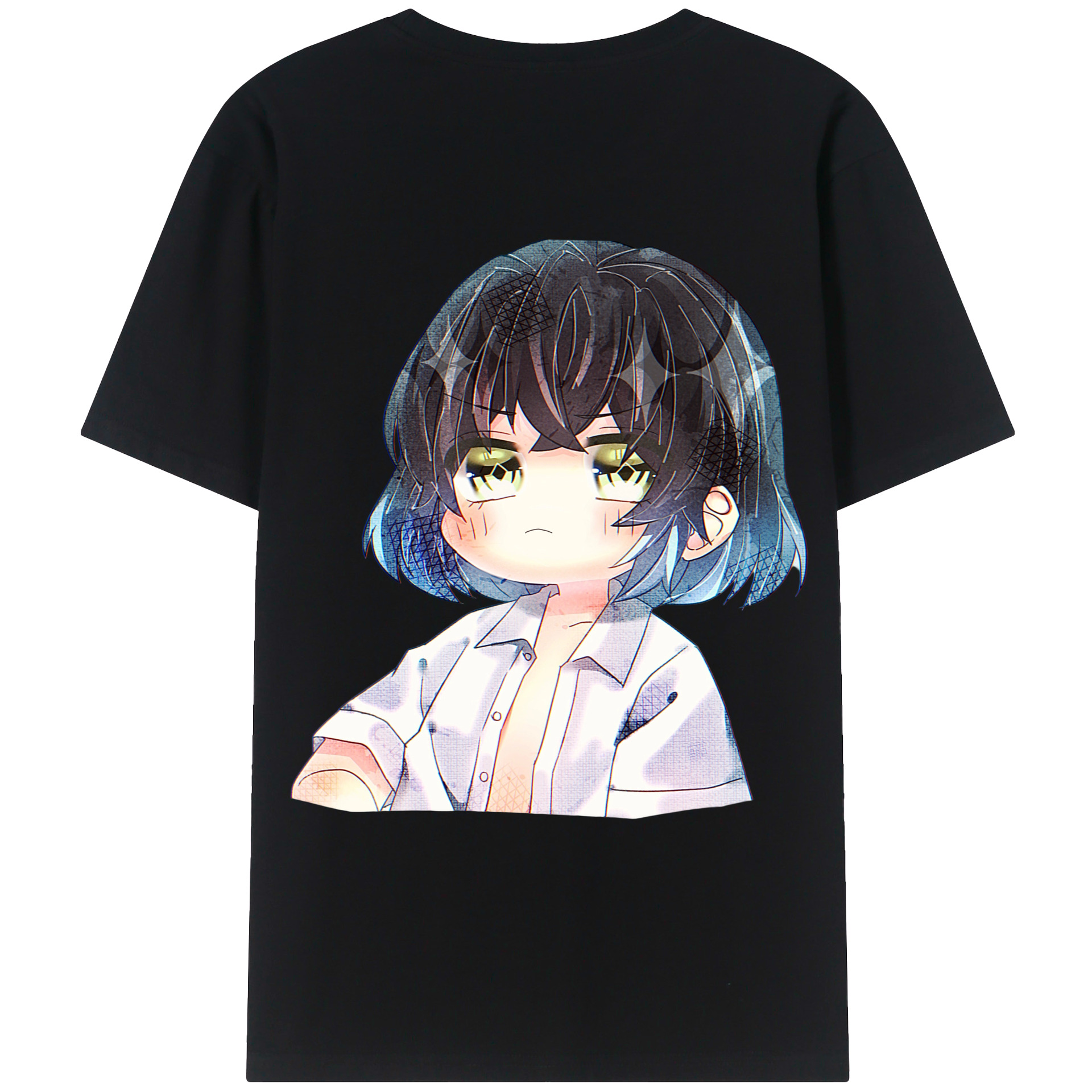 （画像用） 鬼滅の刃（きめつのやいば）嘴平 伊之助／はしびら いのすけ Hashibira Inosuke 綿100％ メンズ半袖Tシャツ（バックプリント） 通気性