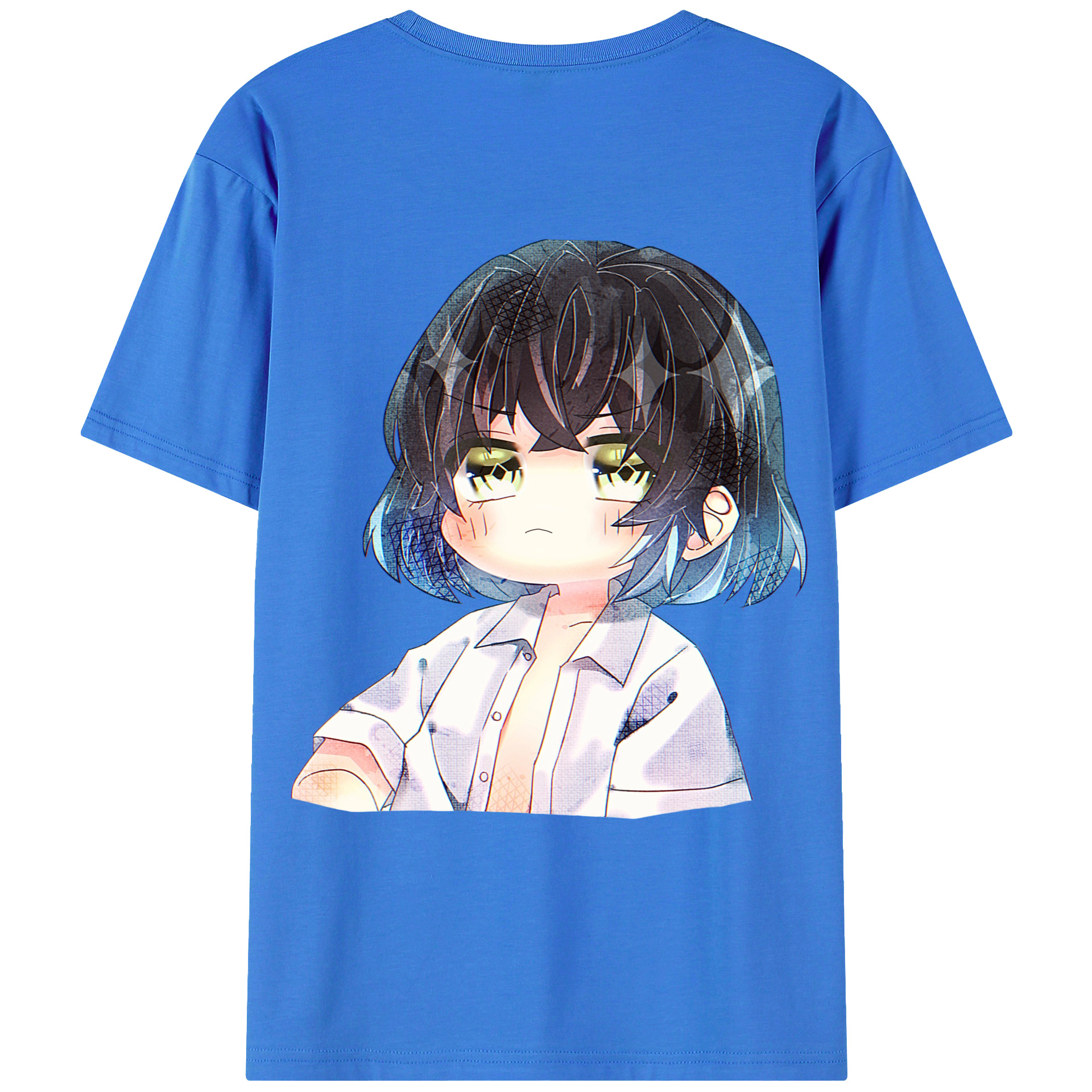 （画像用） 鬼滅の刃（きめつのやいば）嘴平 伊之助／はしびら いのすけ Hashibira Inosuke 綿100％ メンズ半袖Tシャツ（バックプリント） 通気性