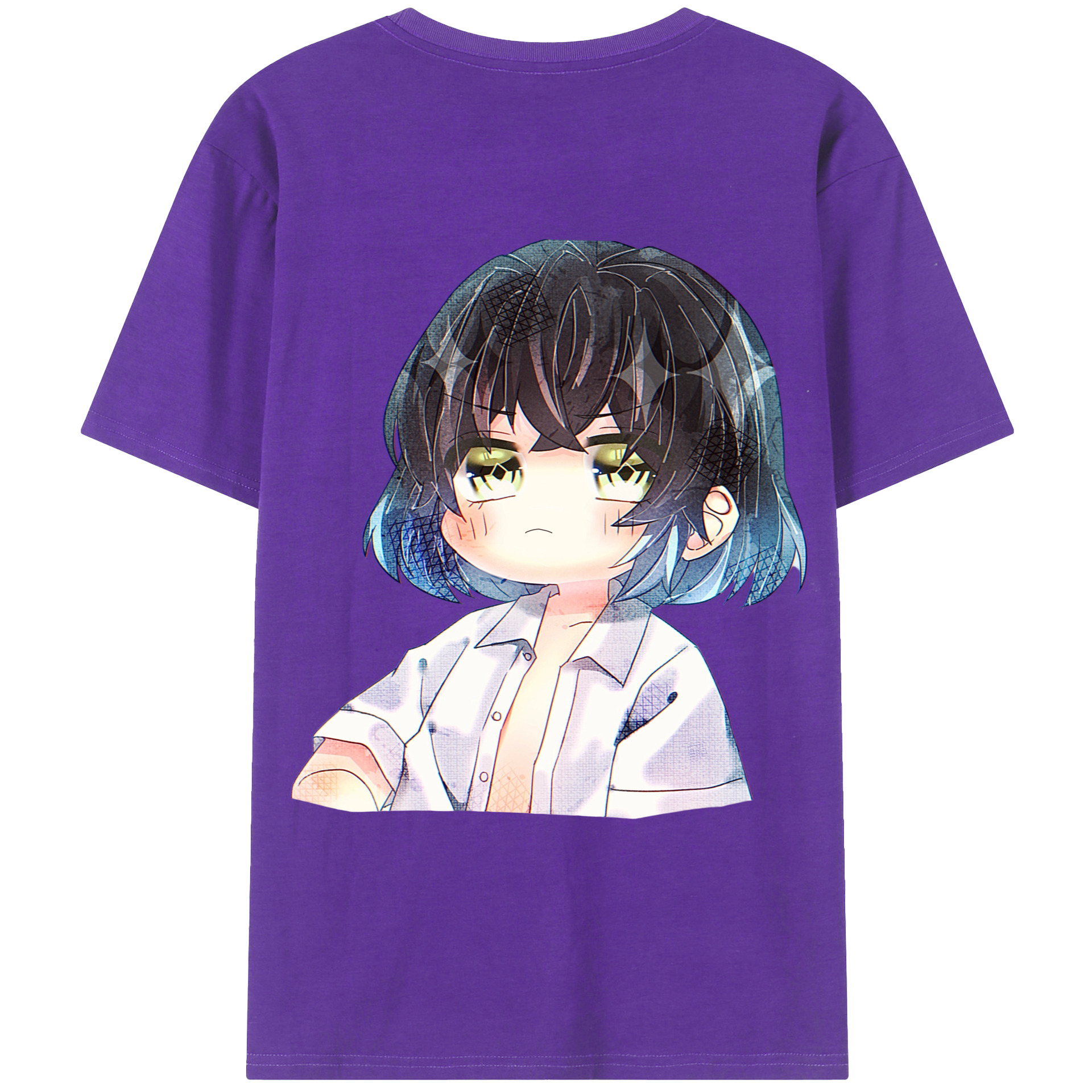 （画像用） 鬼滅の刃（きめつのやいば）嘴平 伊之助／はしびら いのすけ Hashibira Inosuke 綿100％ メンズ半袖Tシャツ（バックプリント） 通気性