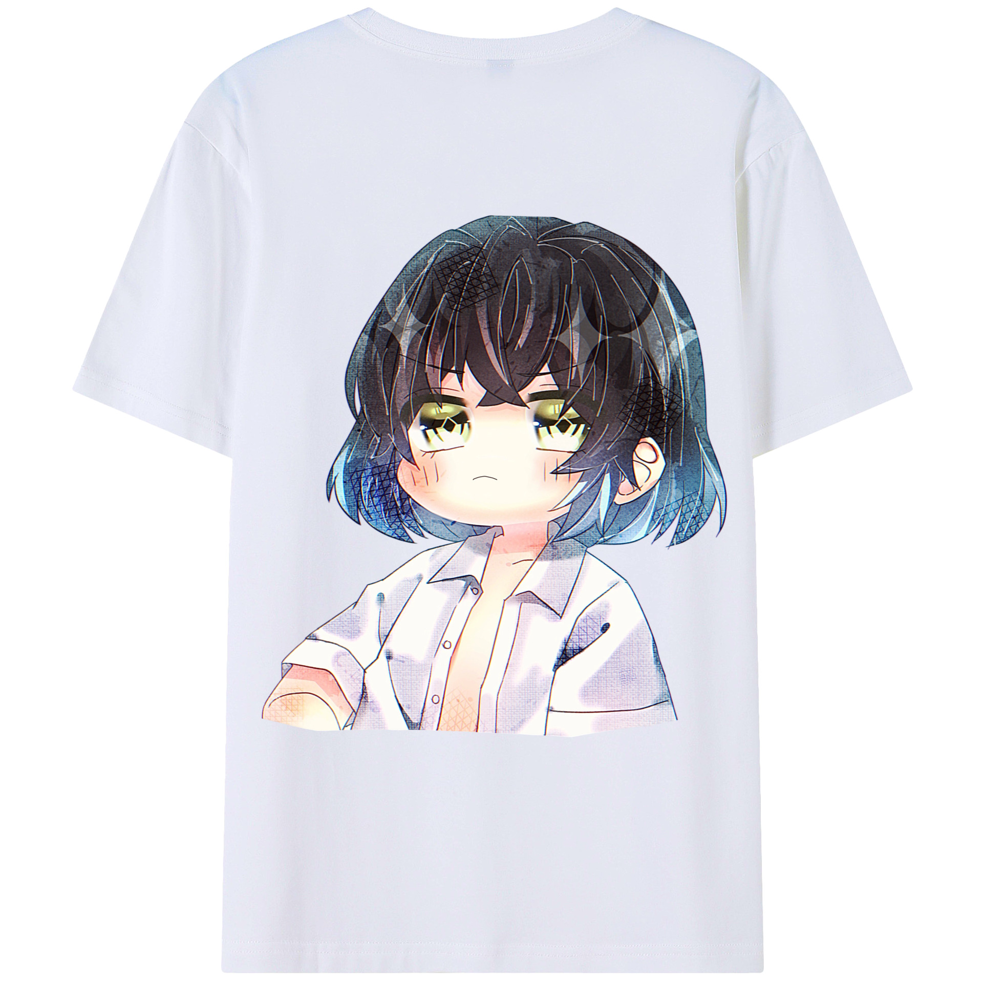 （画像用） 鬼滅の刃（きめつのやいば）嘴平 伊之助／はしびら いのすけ Hashibira Inosuke 綿100％ メンズ半袖Tシャツ（バックプリント） 通気性