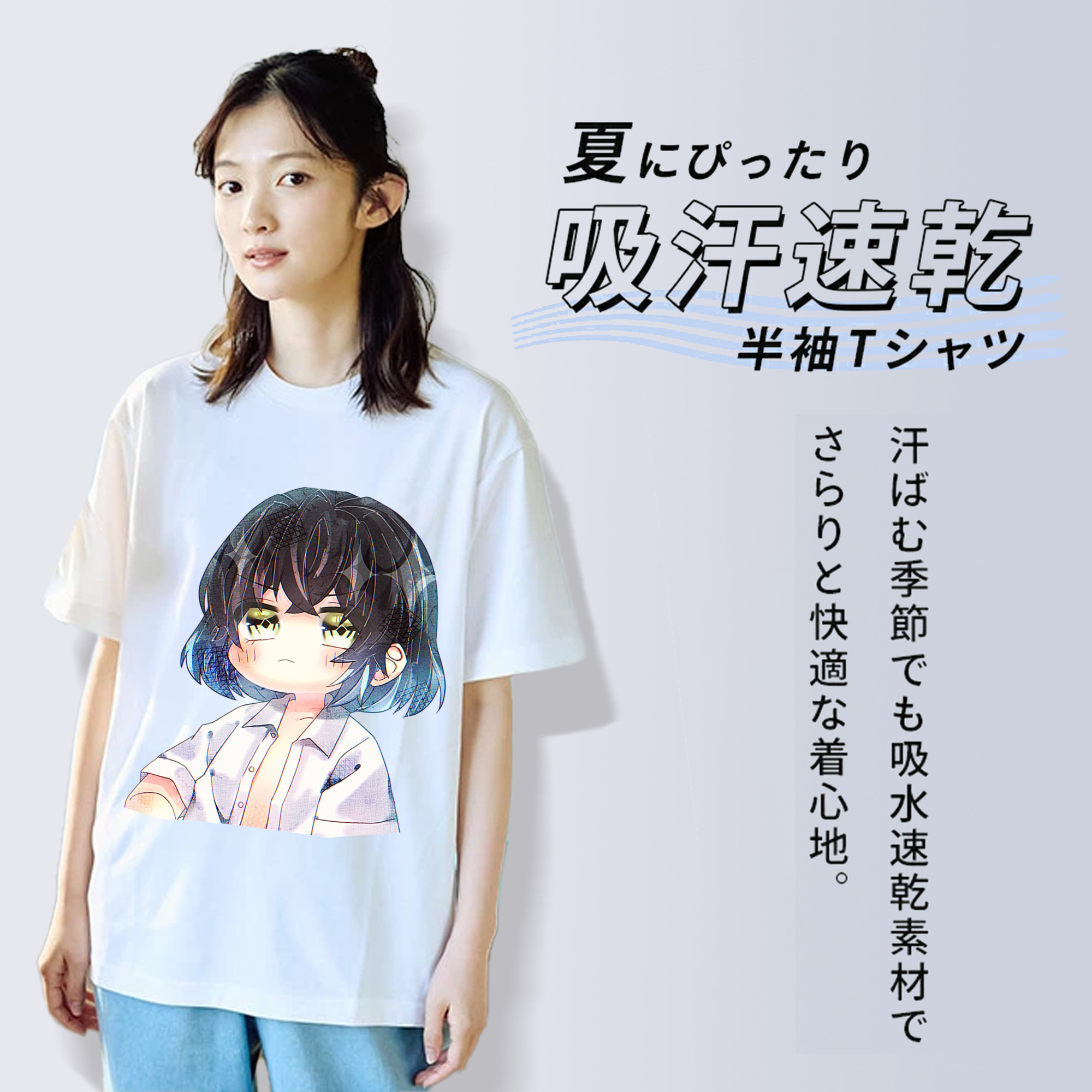 鬼滅の刃（きめつのやいば）嘴平 伊之助／はしびら いのすけ Hashibira Inosuke レディースカジュアルプリントTシャツ（綿100％）