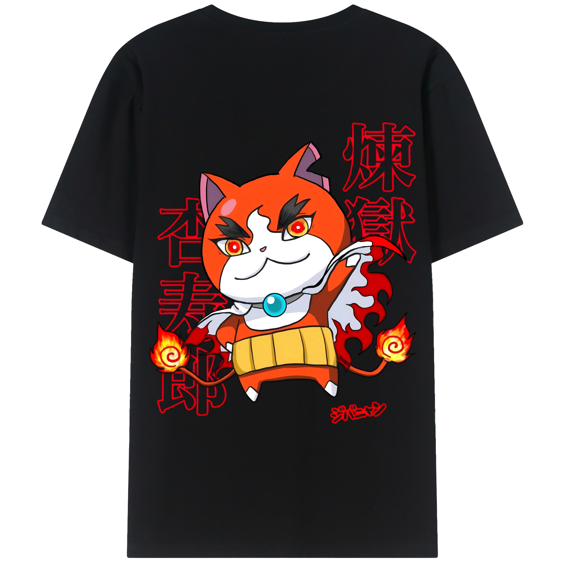 （画像用） 鬼滅の刃（きめつのやいば）炎柱-煉󠄁獄 杏寿郎／れんごく きょうじゅろう Rengoku Kyoujurou 綿100％ メンズ半袖Tシャツ（バックプリント） 通気性