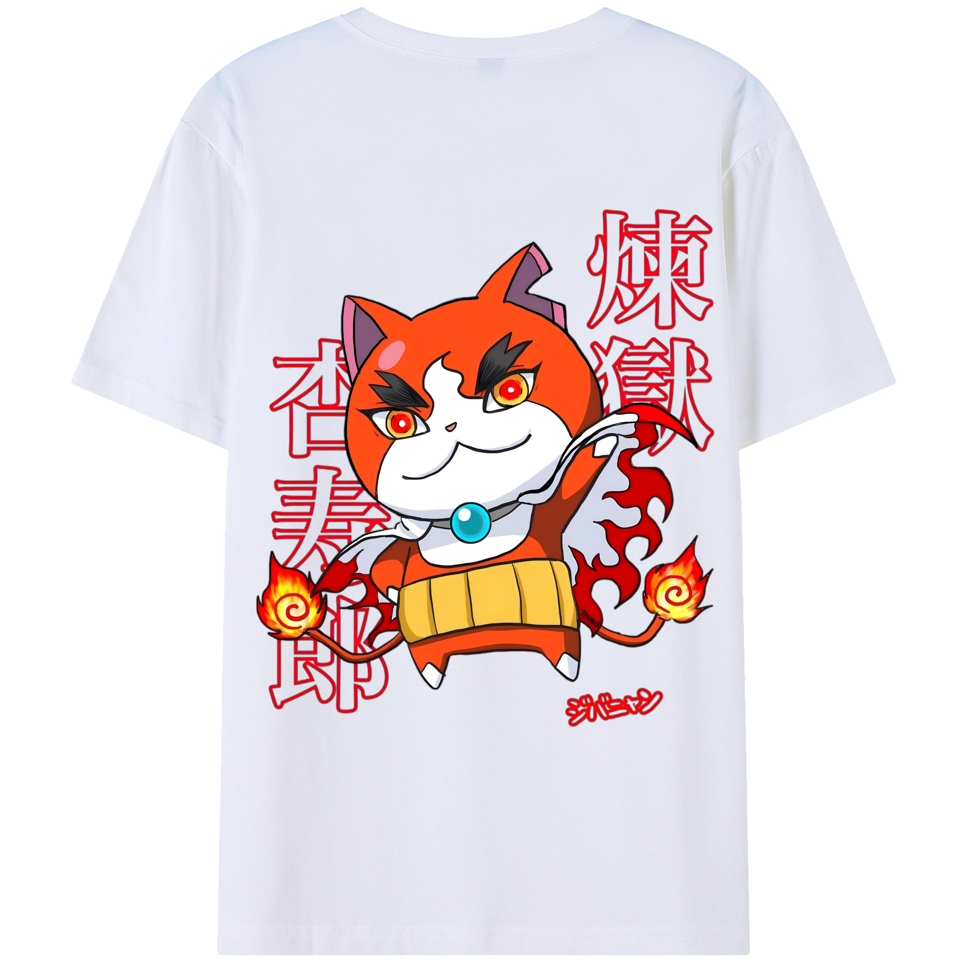 （画像用） 鬼滅の刃（きめつのやいば）炎柱-煉󠄁獄 杏寿郎／れんごく きょうじゅろう Rengoku Kyoujurou 綿100％ メンズ半袖Tシャツ（バックプリント） 通気性