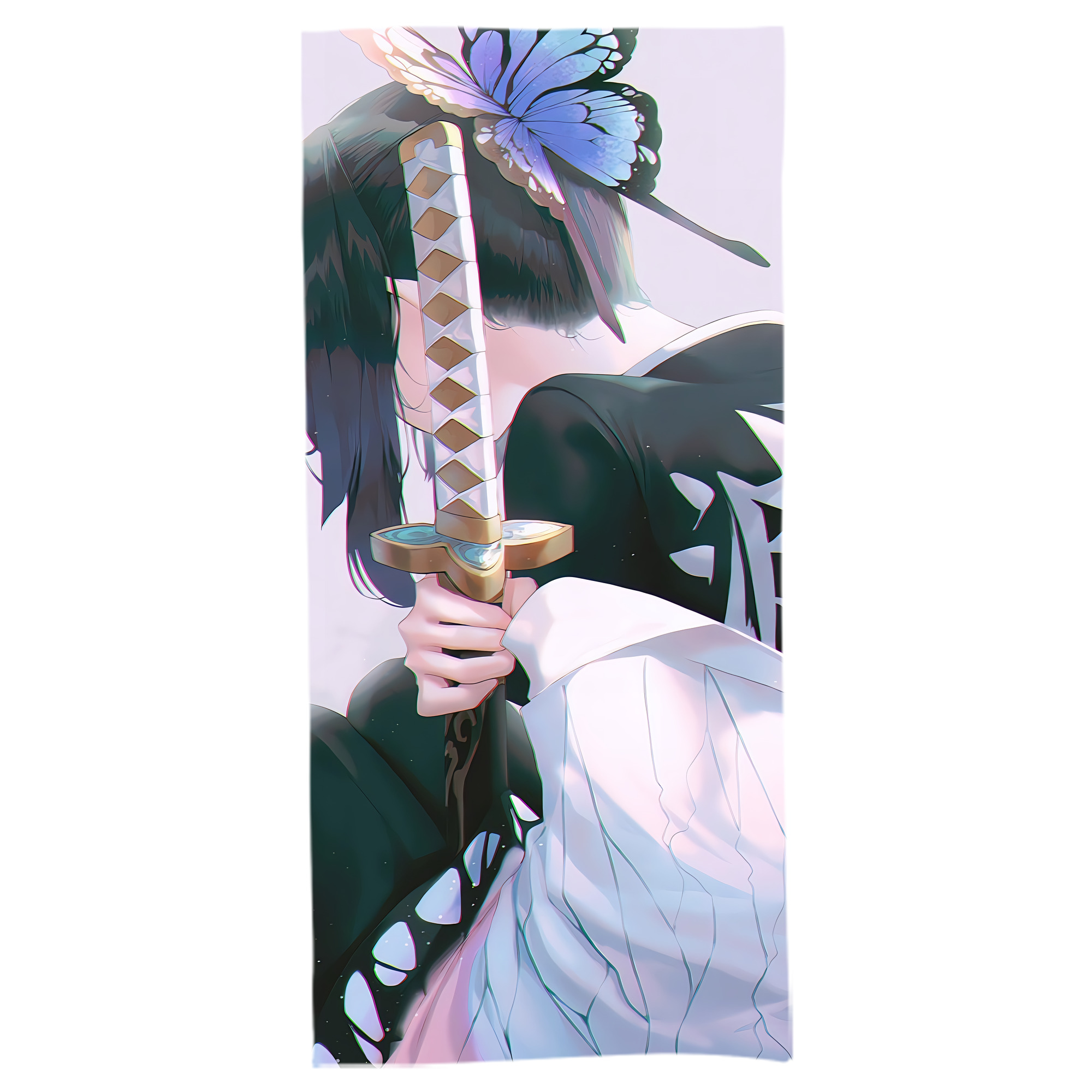 （画像用） 鬼滅の刃（きめつのやいば）蟲柱-胡蝶 しのぶ／こちょう しのぶ Kochou Shinobu 大判バスタオル 70×140cm 吸水速乾 柔らかい肌触り