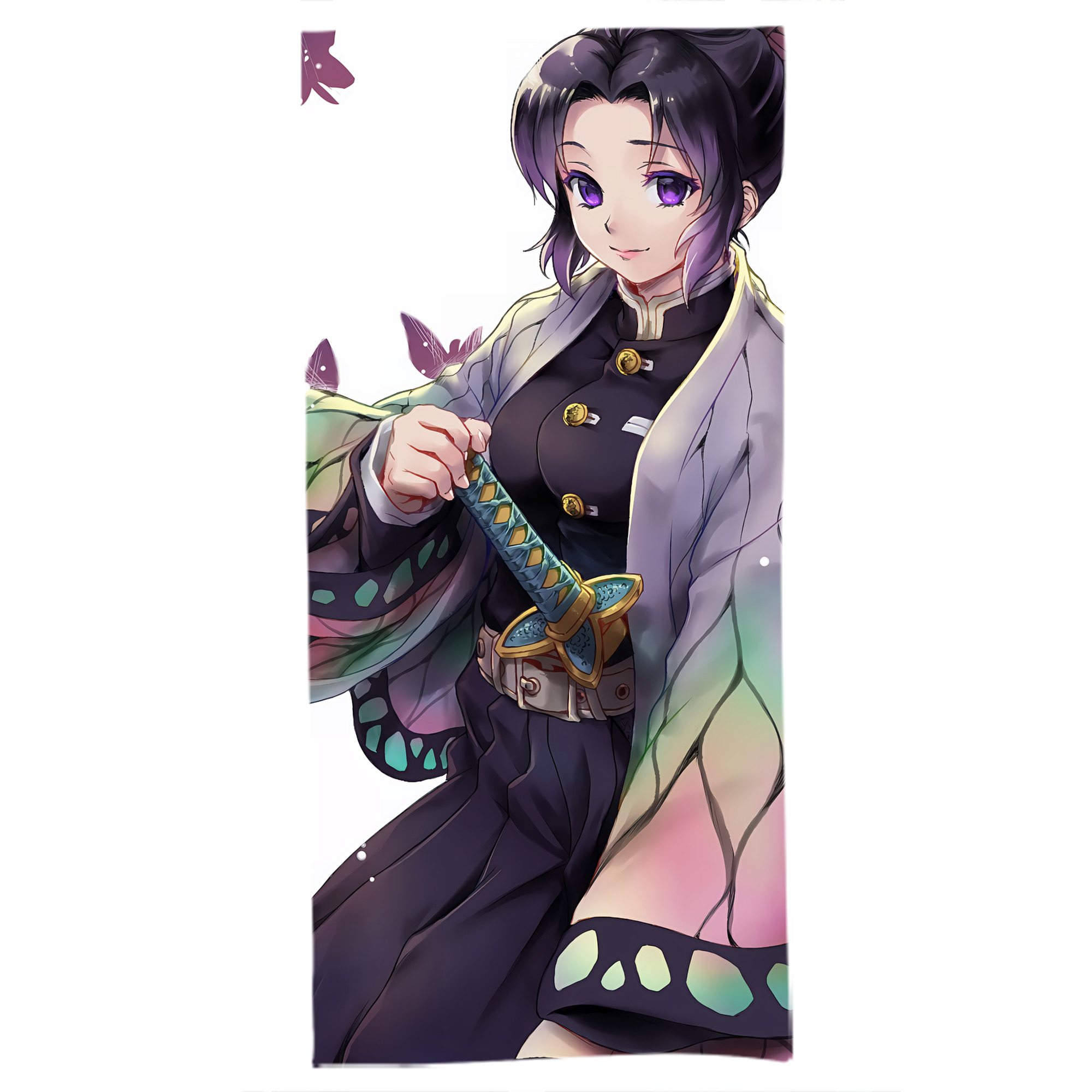 （画像用） 鬼滅の刃（きめつのやいば）蟲柱-胡蝶 しのぶ／こちょう しのぶ Kochou Shinobu 大判バスタオル 70×140cm 吸水速乾 柔らかい肌触り