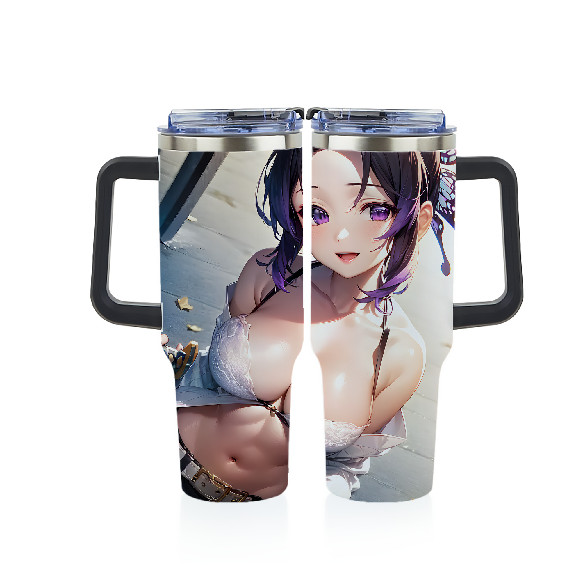 （画像用） 鬼滅の刃（きめつのやいば）蟲柱-胡蝶 しのぶ／こちょう しのぶ Kochou Shinobu 1200ｍLフルプリント車用タンブラー
