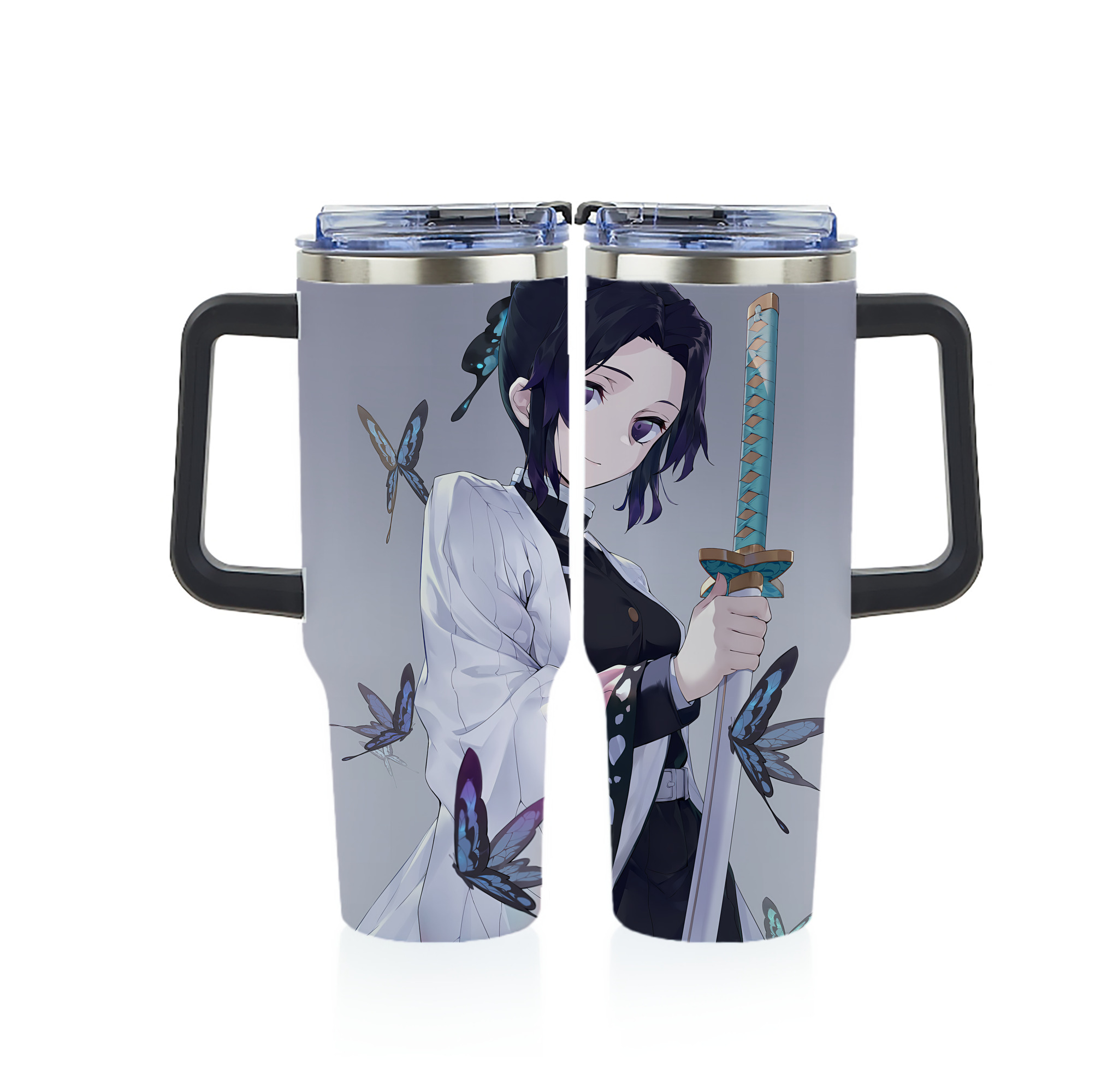 （画像用） 鬼滅の刃（きめつのやいば）蟲柱-胡蝶 しのぶ／こちょう しのぶ Kochou Shinobu 1200ｍLフルプリント車用タンブラー