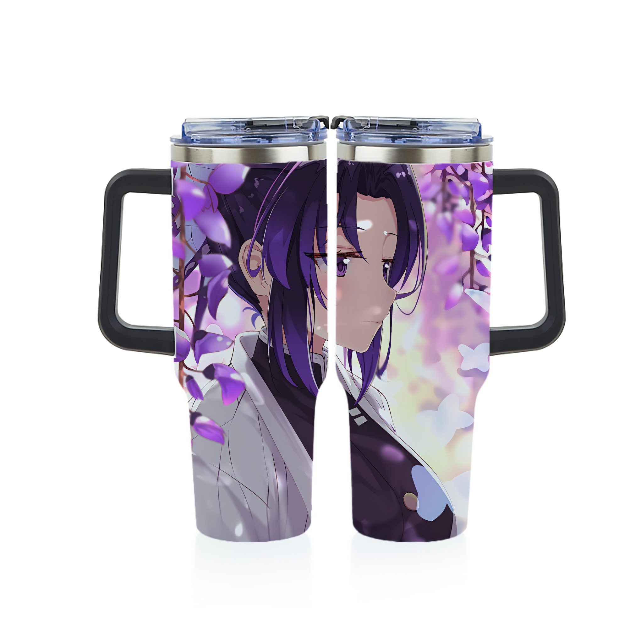 （画像用） 鬼滅の刃（きめつのやいば）蟲柱-胡蝶 しのぶ／こちょう しのぶ Kochou Shinobu 1200ｍLフルプリント車用タンブラー