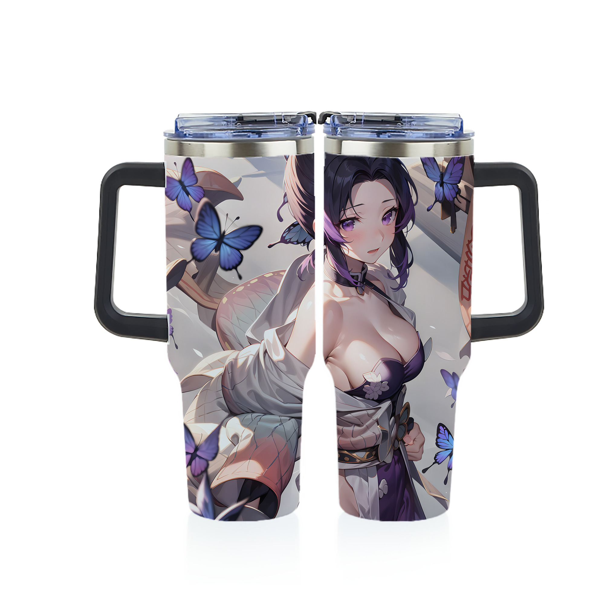 （画像用） 鬼滅の刃（きめつのやいば）蟲柱-胡蝶 しのぶ／こちょう しのぶ Kochou Shinobu 1200ｍLフルプリント車用タンブラー