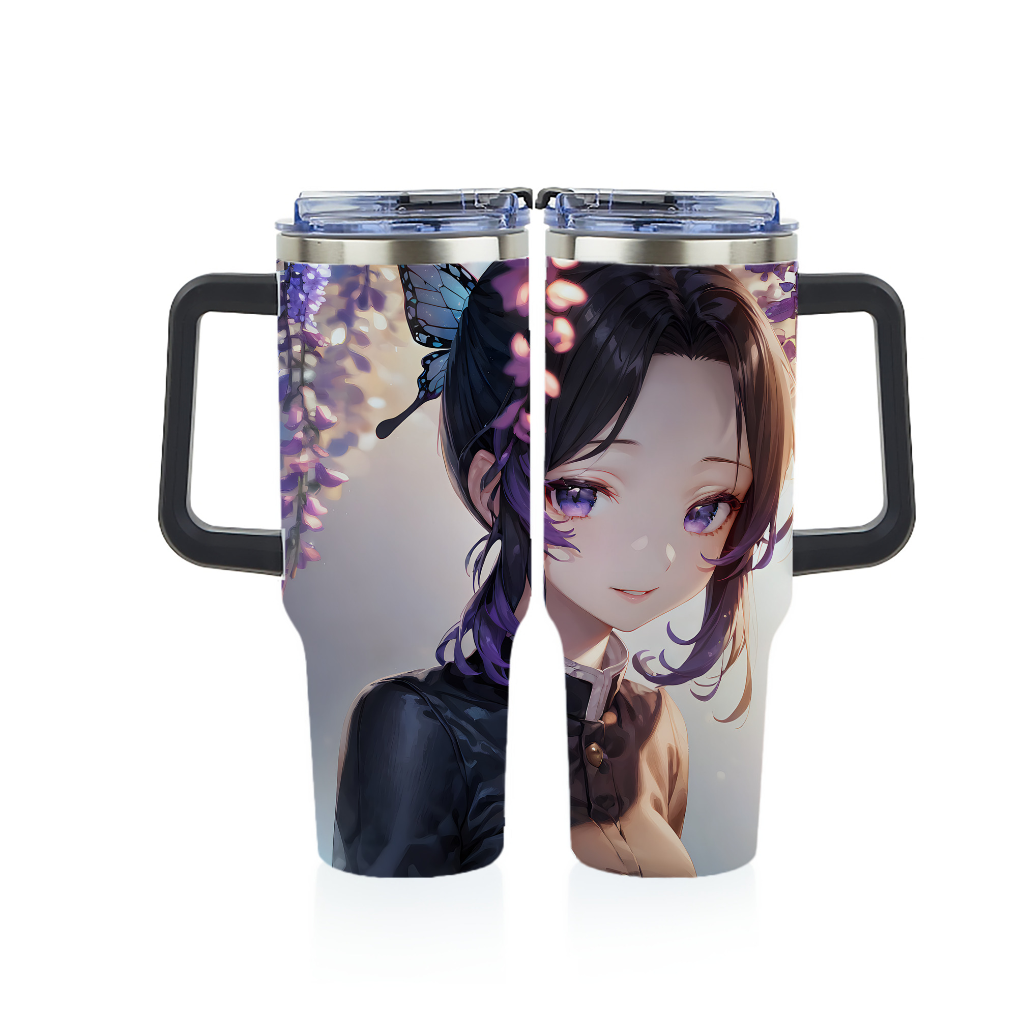 （画像用） 鬼滅の刃（きめつのやいば）蟲柱-胡蝶 しのぶ／こちょう しのぶ Kochou Shinobu 1200ｍLフルプリント車用タンブラー
