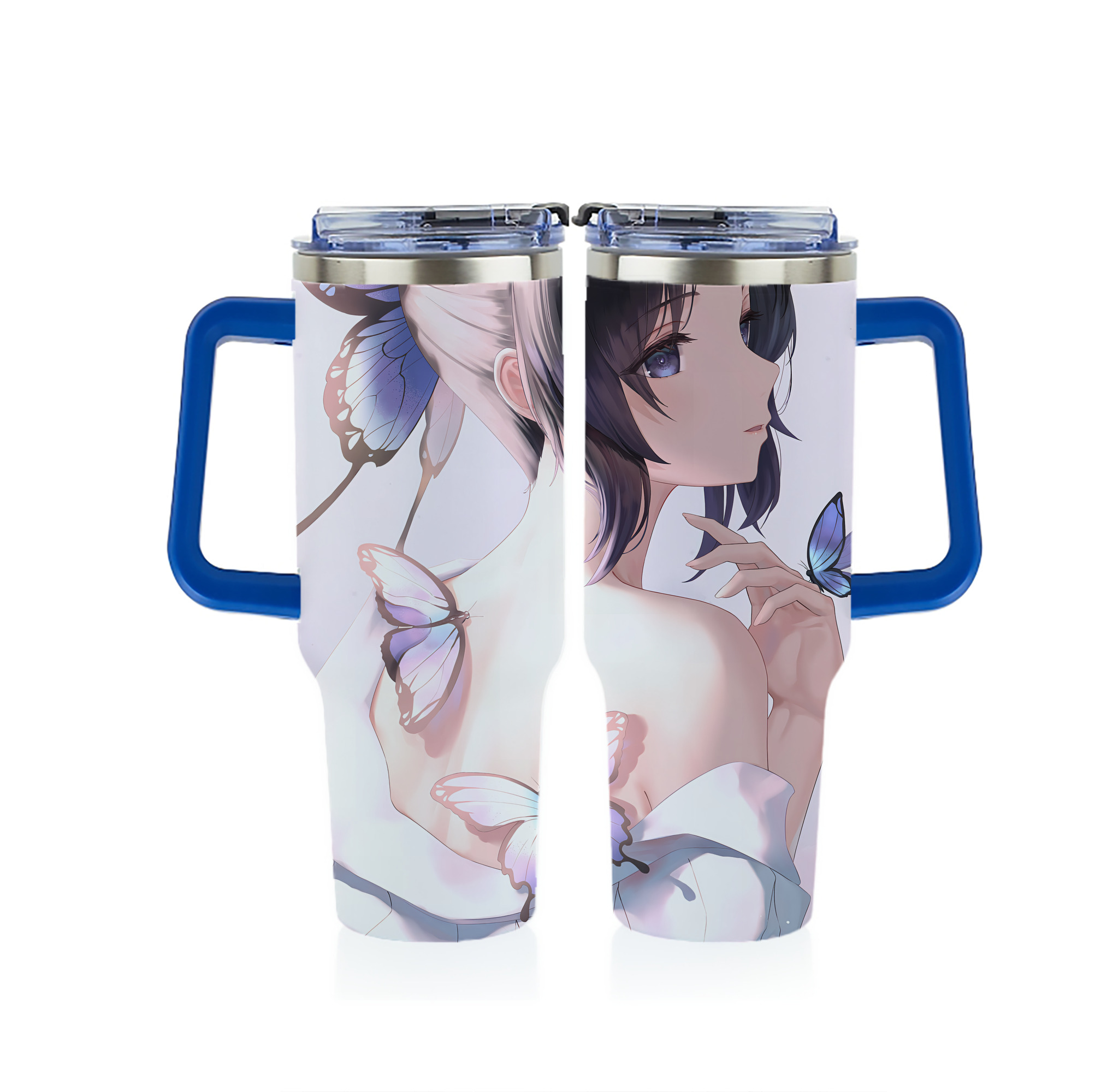 （画像用） 鬼滅の刃（きめつのやいば）蟲柱-胡蝶 しのぶ／こちょう しのぶ Kochou Shinobu 1200ｍLフルプリント車用タンブラー