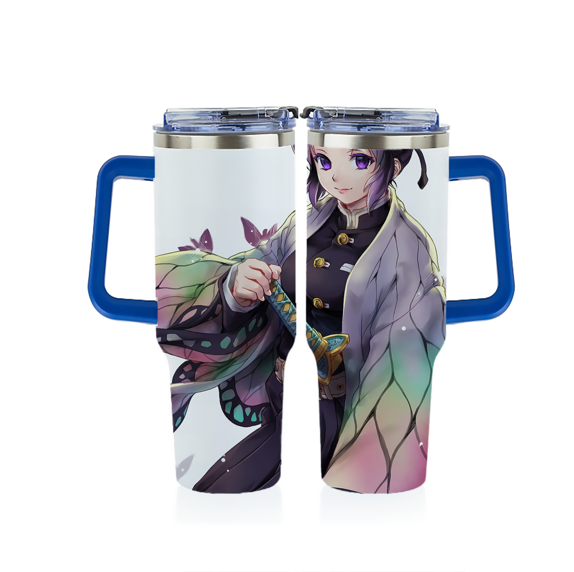 （画像用） 鬼滅の刃（きめつのやいば）蟲柱-胡蝶 しのぶ／こちょう しのぶ Kochou Shinobu 1200ｍLフルプリント車用タンブラー