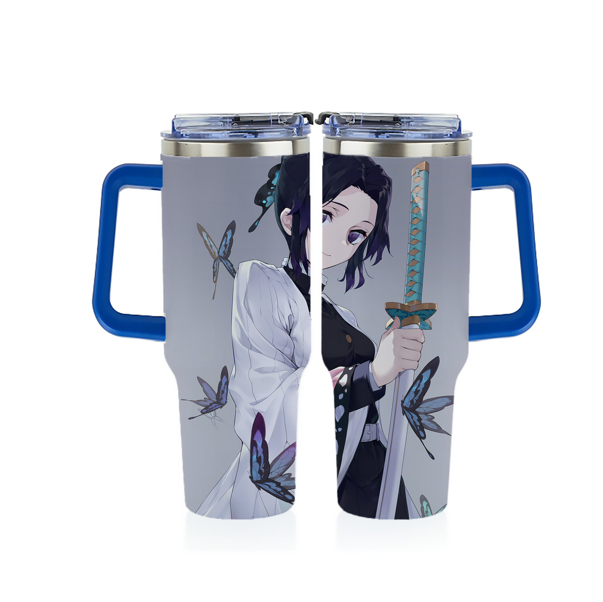 （画像用） 鬼滅の刃（きめつのやいば）蟲柱-胡蝶 しのぶ／こちょう しのぶ Kochou Shinobu 1200ｍLフルプリント車用タンブラー