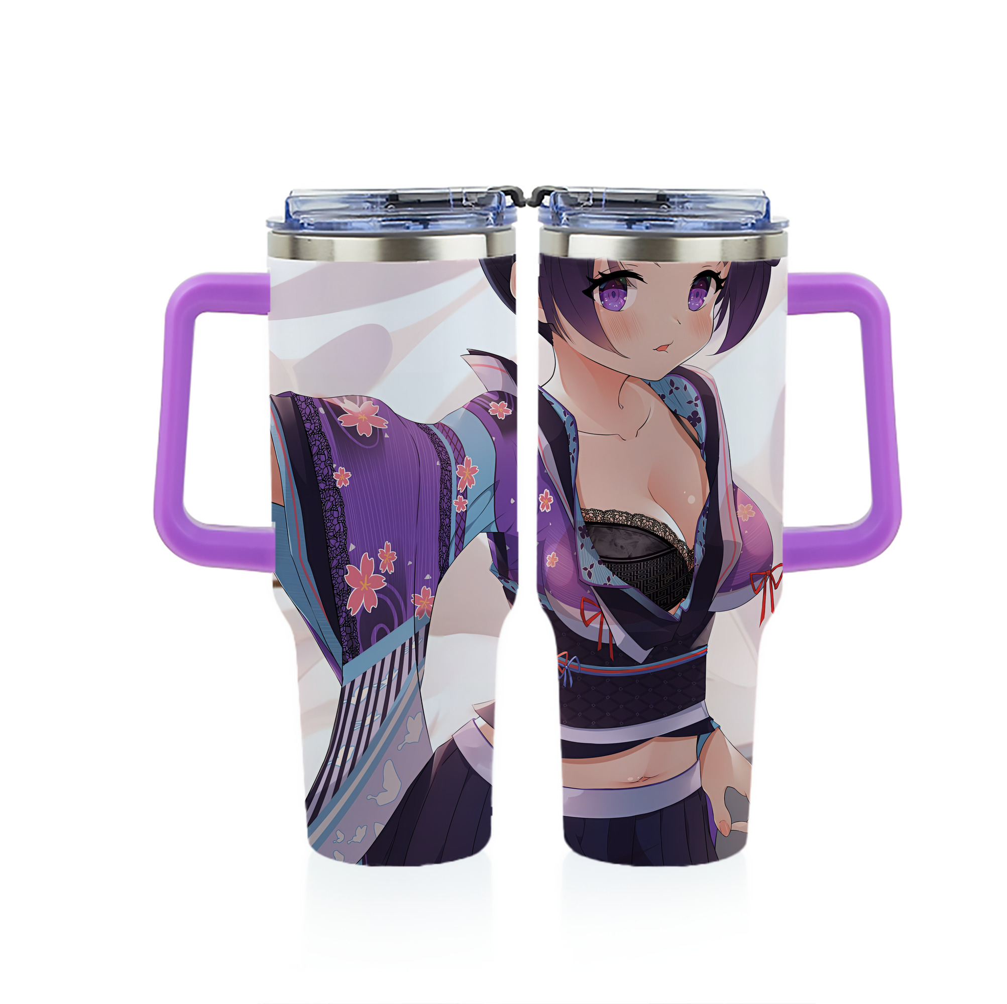 （画像用） 鬼滅の刃（きめつのやいば）蟲柱-胡蝶 しのぶ／こちょう しのぶ Kochou Shinobu 1200ｍLフルプリント車用タンブラー