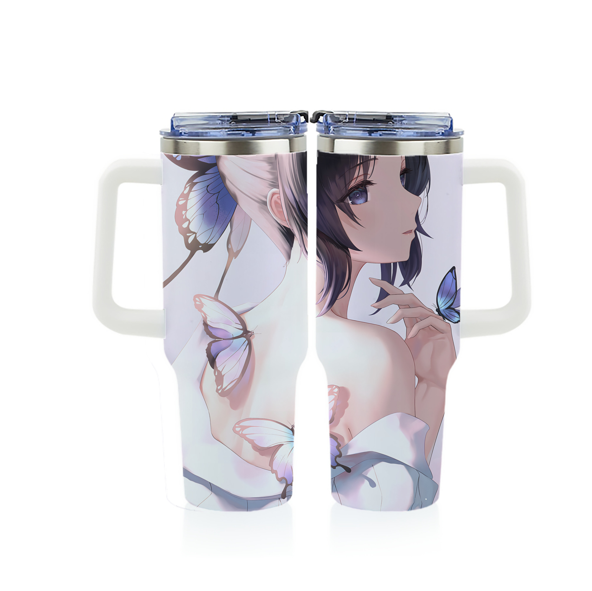 （画像用） 鬼滅の刃（きめつのやいば）蟲柱-胡蝶 しのぶ／こちょう しのぶ Kochou Shinobu 1200ｍLフルプリント車用タンブラー