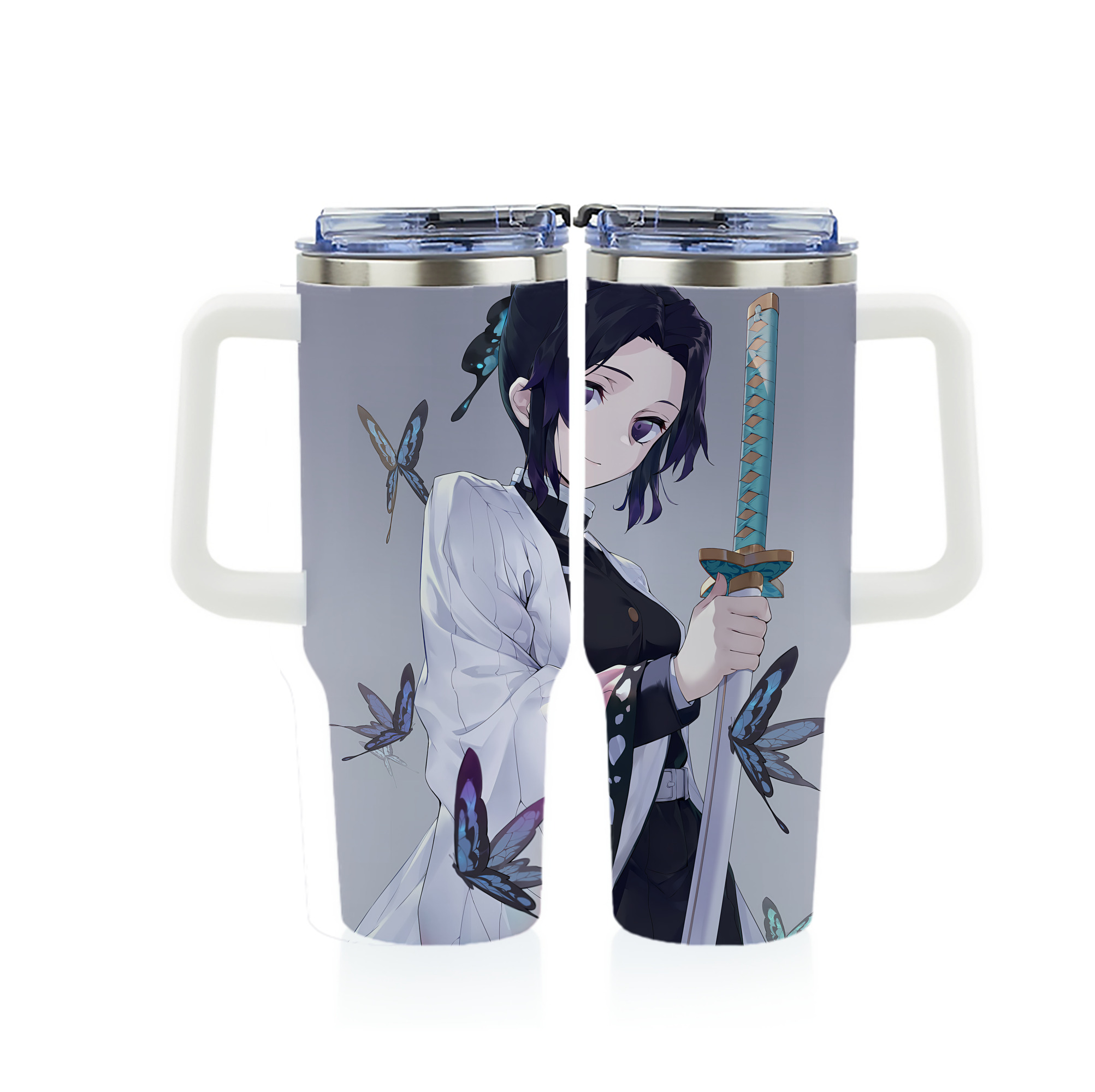（画像用） 鬼滅の刃（きめつのやいば）蟲柱-胡蝶 しのぶ／こちょう しのぶ Kochou Shinobu 1200ｍLフルプリント車用タンブラー