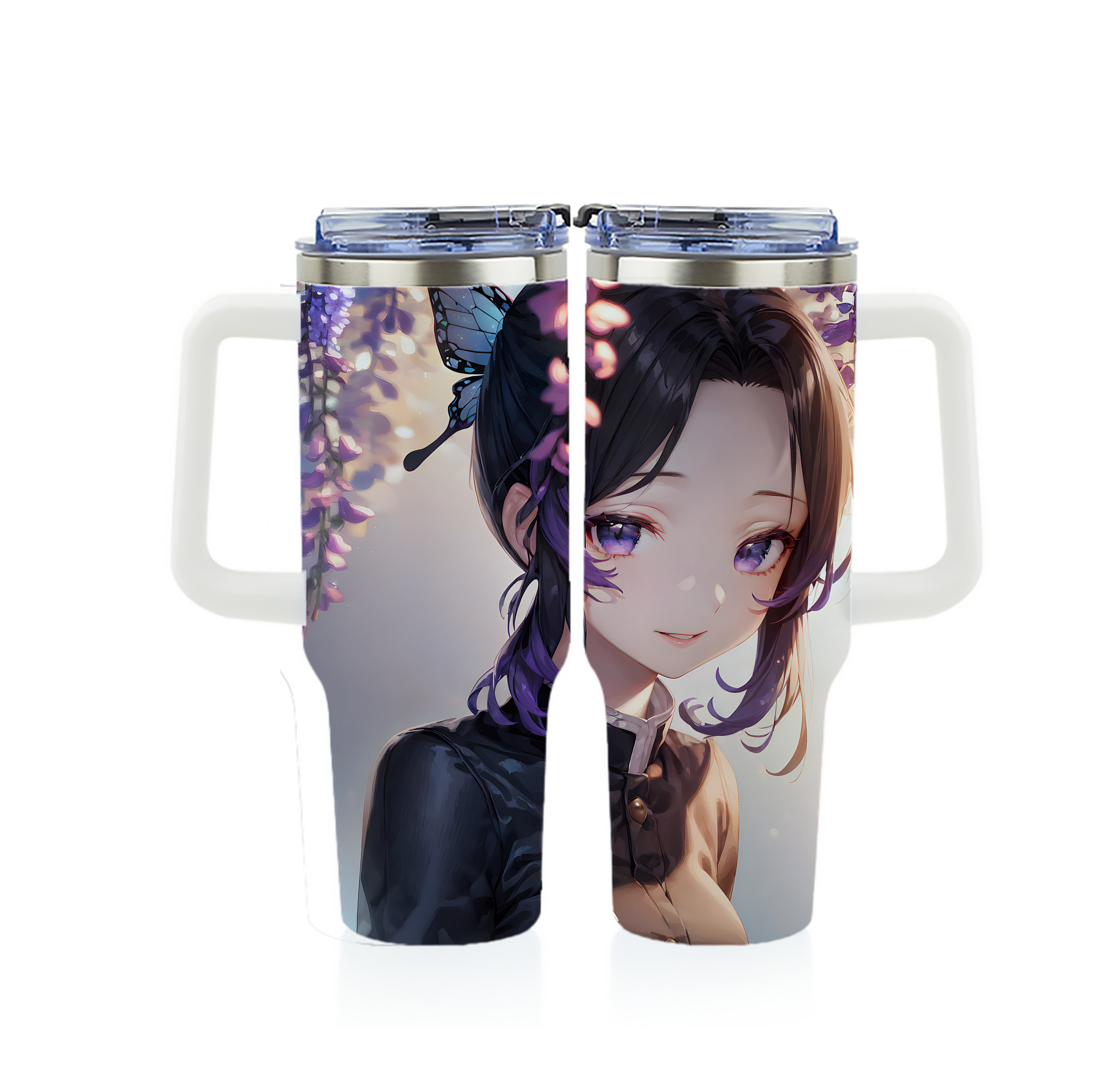 （画像用） 鬼滅の刃（きめつのやいば）蟲柱-胡蝶 しのぶ／こちょう しのぶ Kochou Shinobu 1200ｍLフルプリント車用タンブラー