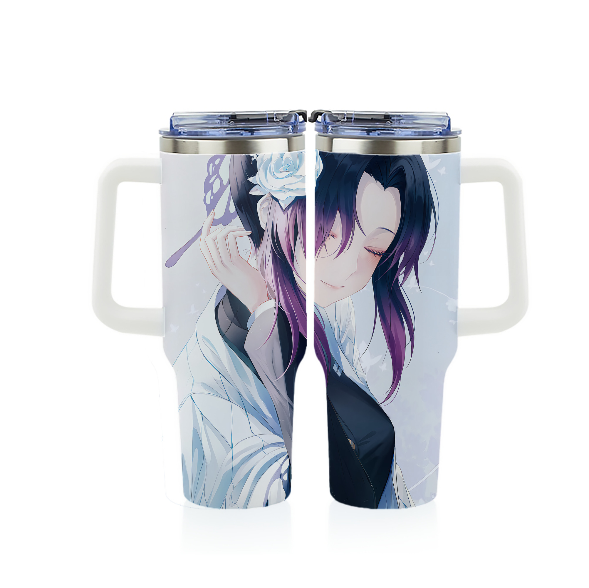 （画像用） 鬼滅の刃（きめつのやいば）蟲柱-胡蝶 しのぶ／こちょう しのぶ Kochou Shinobu 1200ｍLフルプリント車用タンブラー
