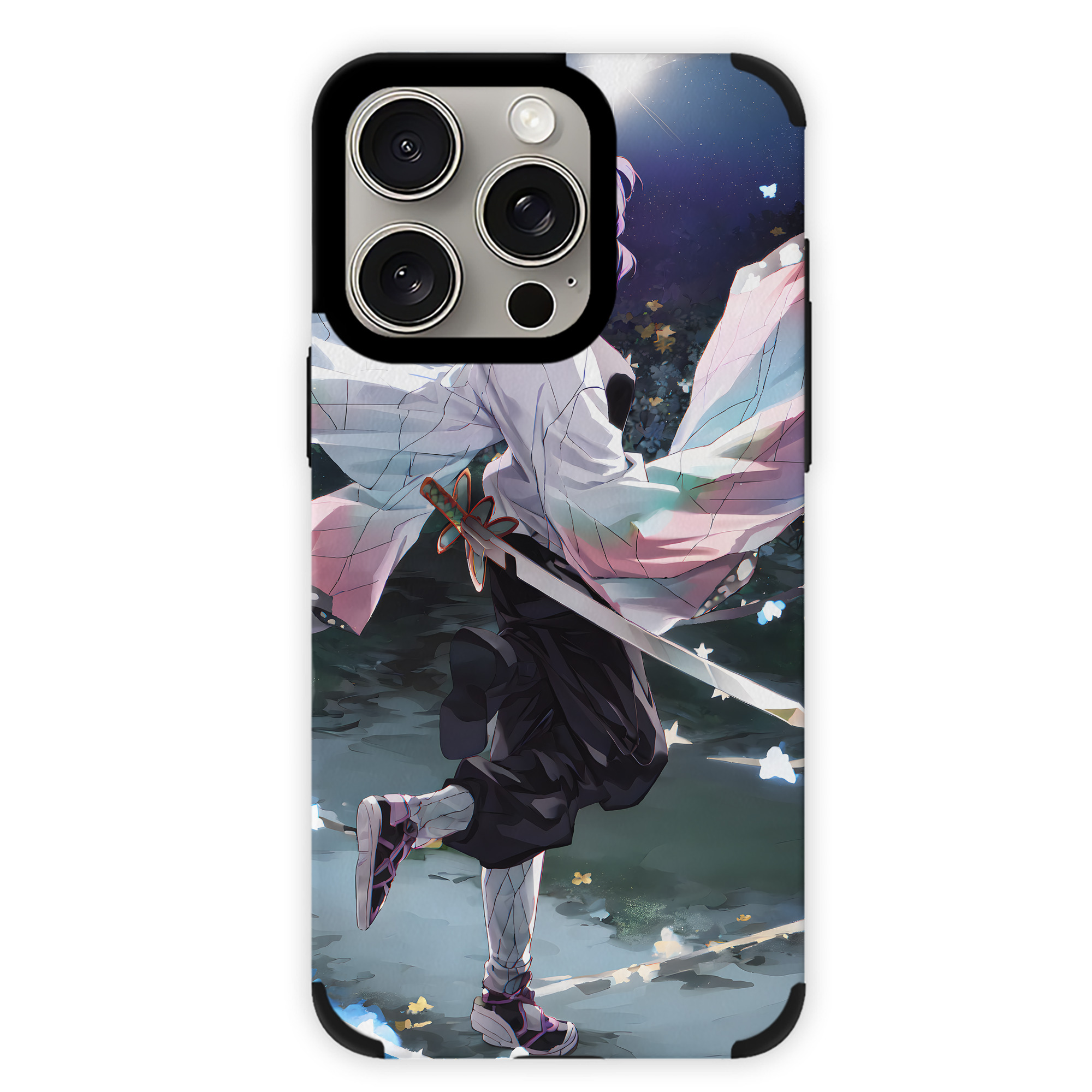 （画像用） 鬼滅の刃（きめつのやいば）蟲柱-胡蝶 しのぶ／こちょう しのぶ Kochou Shinobu 【iPhone15ProMax対応】 PUレザー スマホケース 耐衝撃＆黄変防止