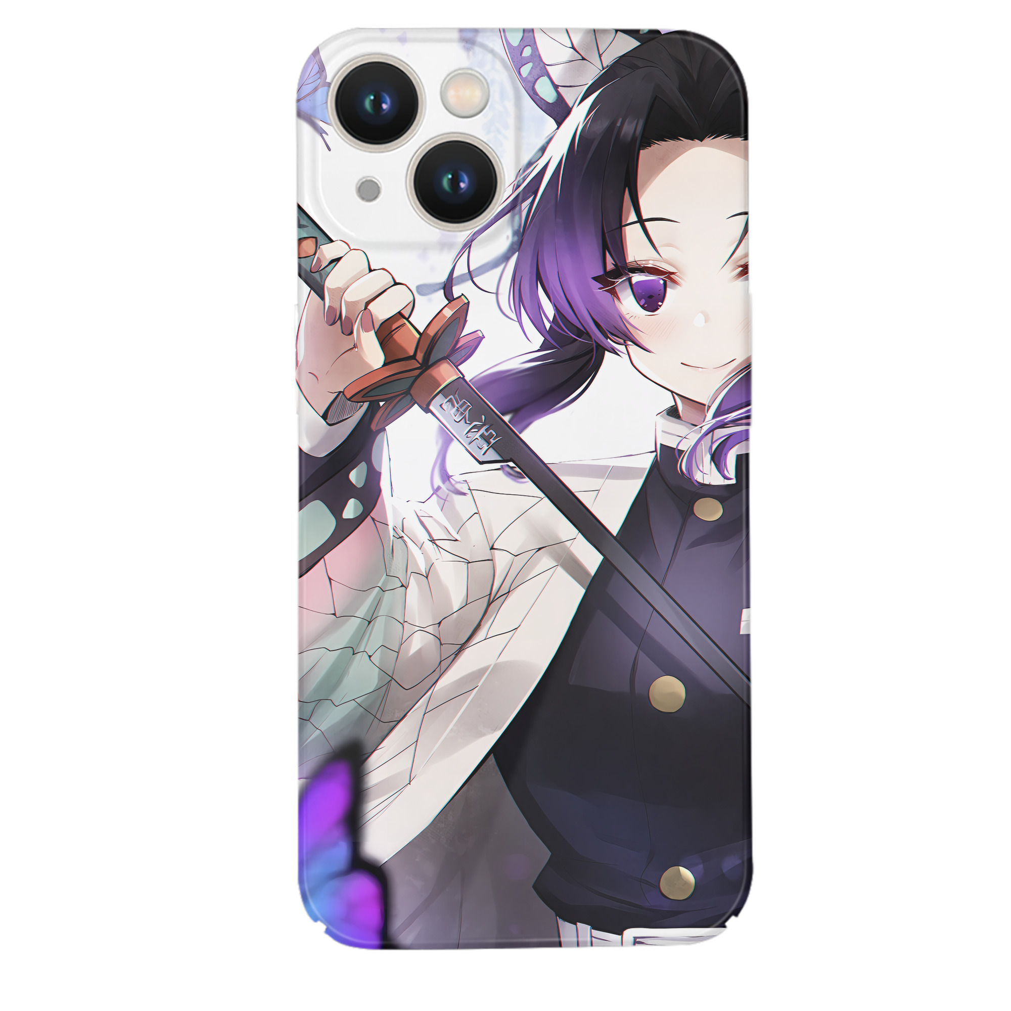 （画像用） 鬼滅の刃（きめつのやいば）蟲柱-胡蝶 しのぶ／こちょう しのぶ Kochou Shinobu 【iPhone 14シリーズ対応】ハードケース