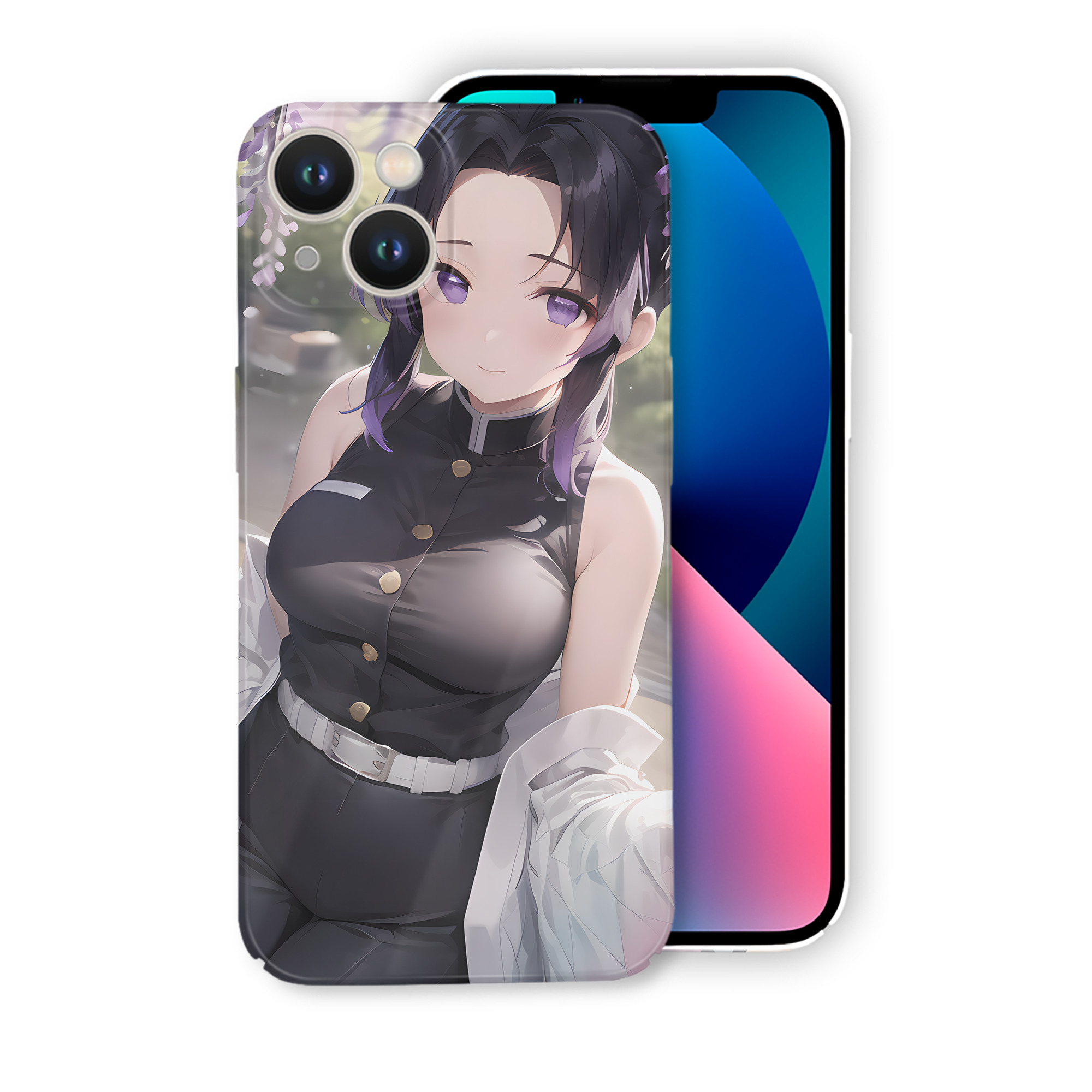（画像用） 鬼滅の刃（きめつのやいば）蟲柱-胡蝶 しのぶ／こちょう しのぶ Kochou Shinobu 【iPhone 14シリーズ対応】ハードケース