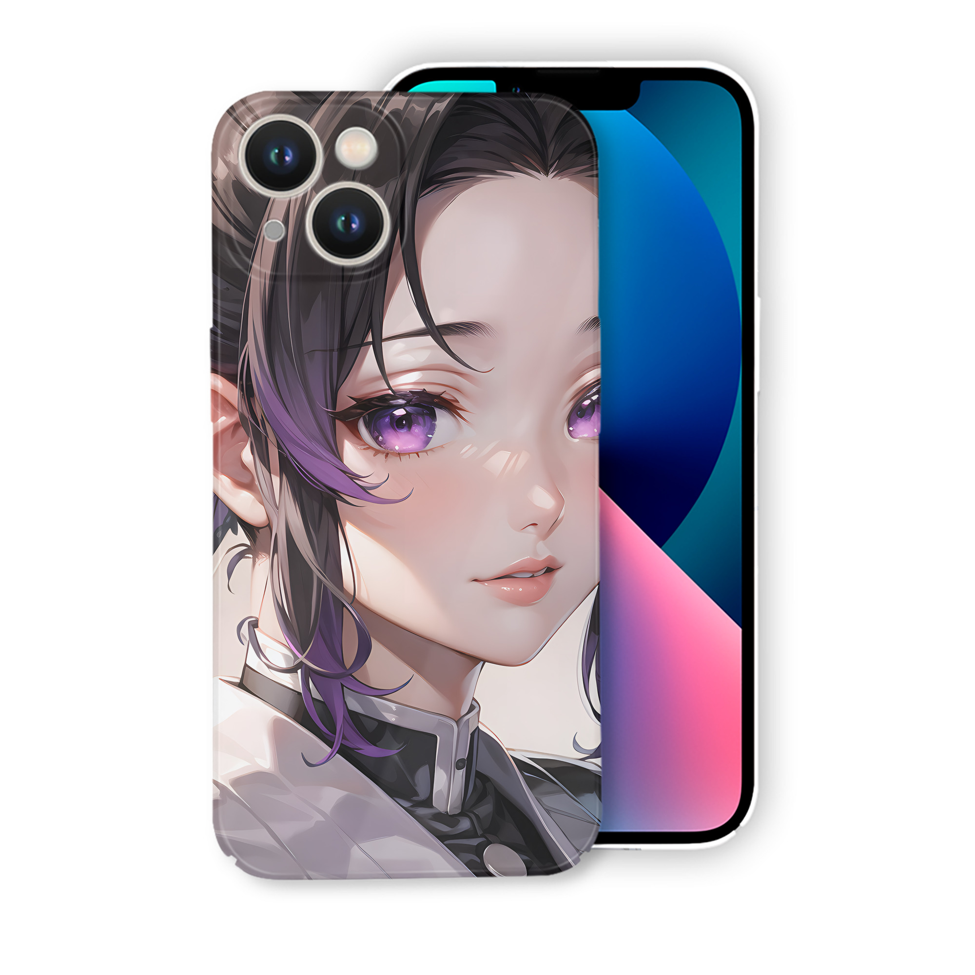 （画像用） 鬼滅の刃（きめつのやいば）蟲柱-胡蝶 しのぶ／こちょう しのぶ Kochou Shinobu 【iPhone 14シリーズ対応】ハードケース