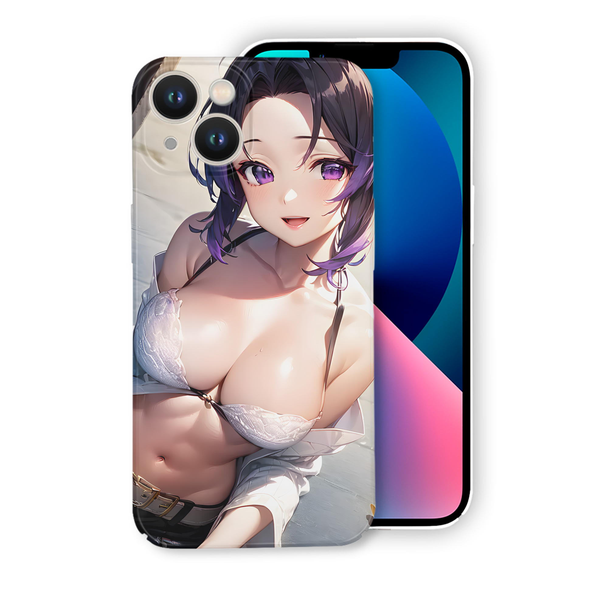（画像用） 鬼滅の刃（きめつのやいば）蟲柱-胡蝶 しのぶ／こちょう しのぶ Kochou Shinobu 【iPhone 14シリーズ対応】ハードケース