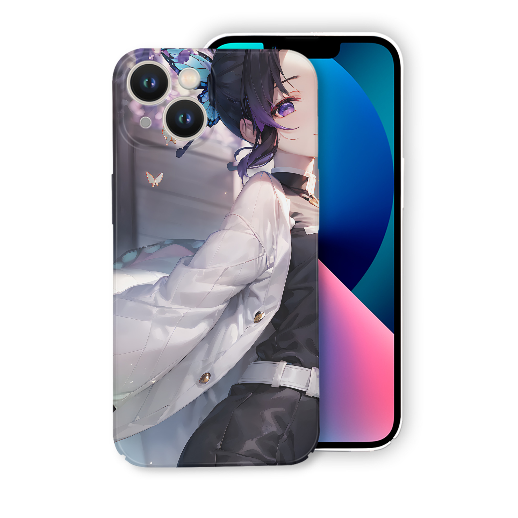 （画像用） 鬼滅の刃（きめつのやいば）蟲柱-胡蝶 しのぶ／こちょう しのぶ Kochou Shinobu 【iPhone 14シリーズ対応】ハードケース